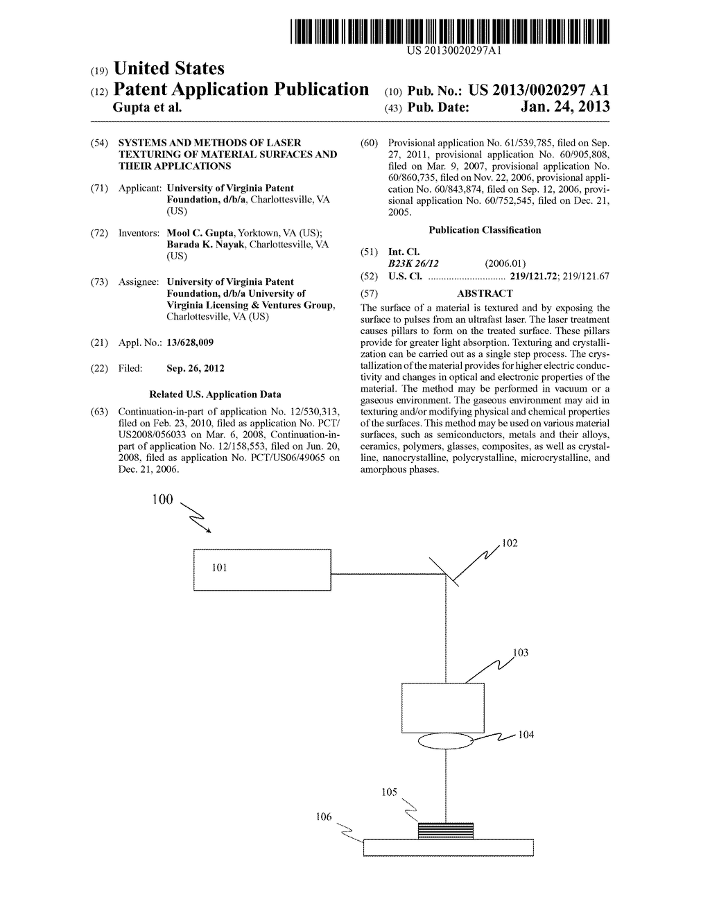 SYSTEMS AND METHODS OF LASER TEXTURING OF MATERIAL SURFACES AND THEIR     APPLICATIONS - diagram, schematic, and image 01