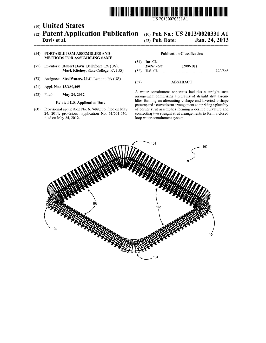 Portable Dam Assemblies And Methods for Assembling Same - diagram, schematic, and image 01