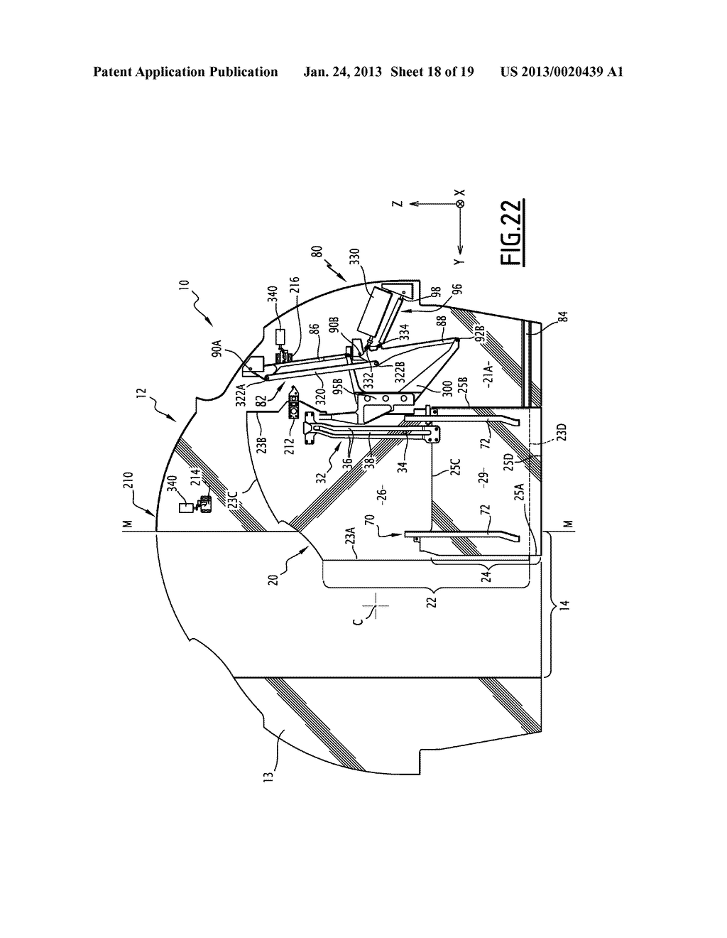 SEPARATING ELEMENT FOR A PLATFORM CABIN COMPRISING A PUSH ROD MECHANISM     FOR MOVING A LEAF - diagram, schematic, and image 19