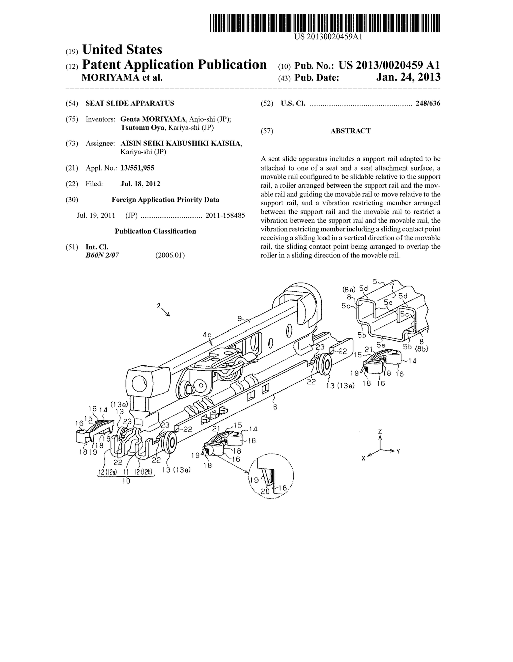 SEAT SLIDE APPARATUS - diagram, schematic, and image 01