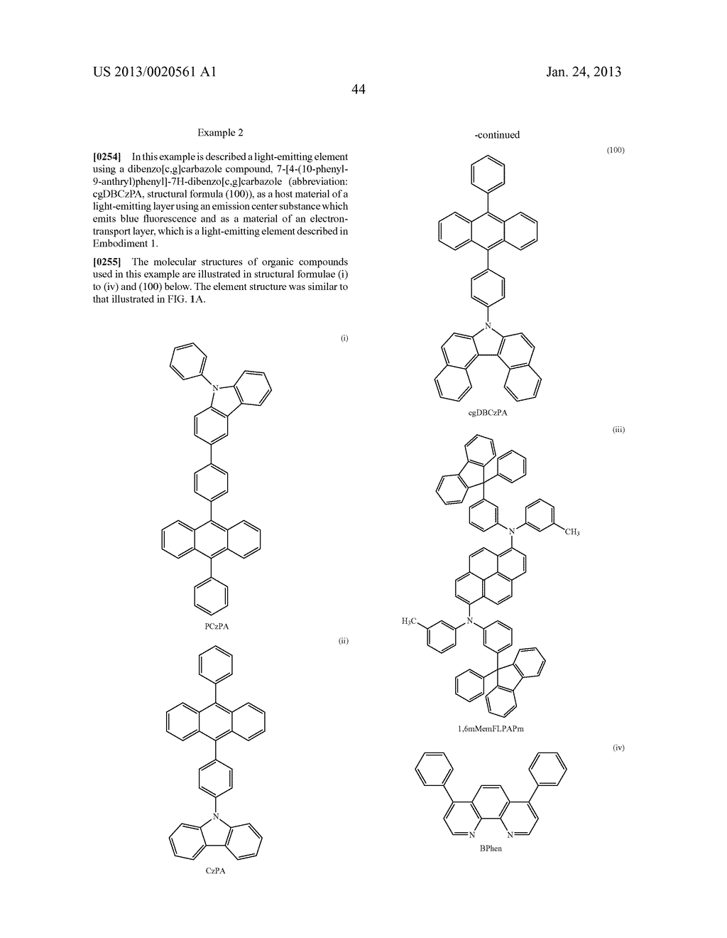 Dibenzo[c,g]Carbazole Compound, Light-Emitting Element, Light-Emitting     Device, Display Device, Lighting Device and Electronic Device - diagram, schematic, and image 70