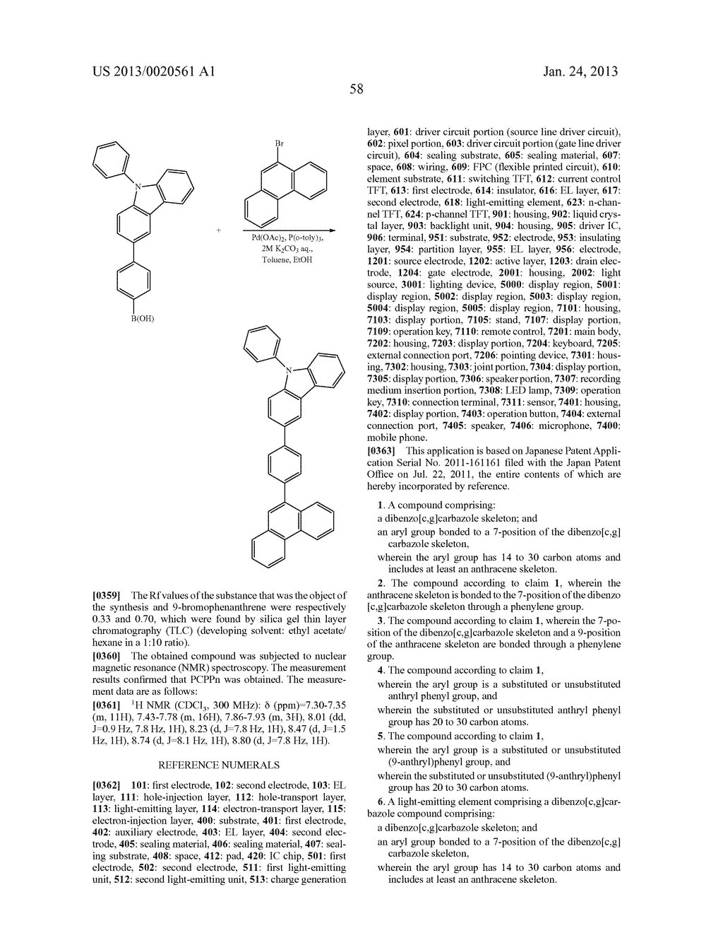 Dibenzo[c,g]Carbazole Compound, Light-Emitting Element, Light-Emitting     Device, Display Device, Lighting Device and Electronic Device - diagram, schematic, and image 84