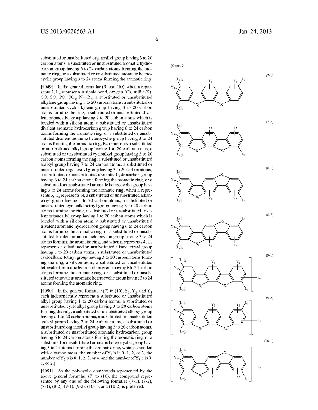 POLYCYCLIC COMPOUNDS AND ORGANIC ELECTROLUMINESCENCE DEVICE EMPLOYING THE     SAME - diagram, schematic, and image 07