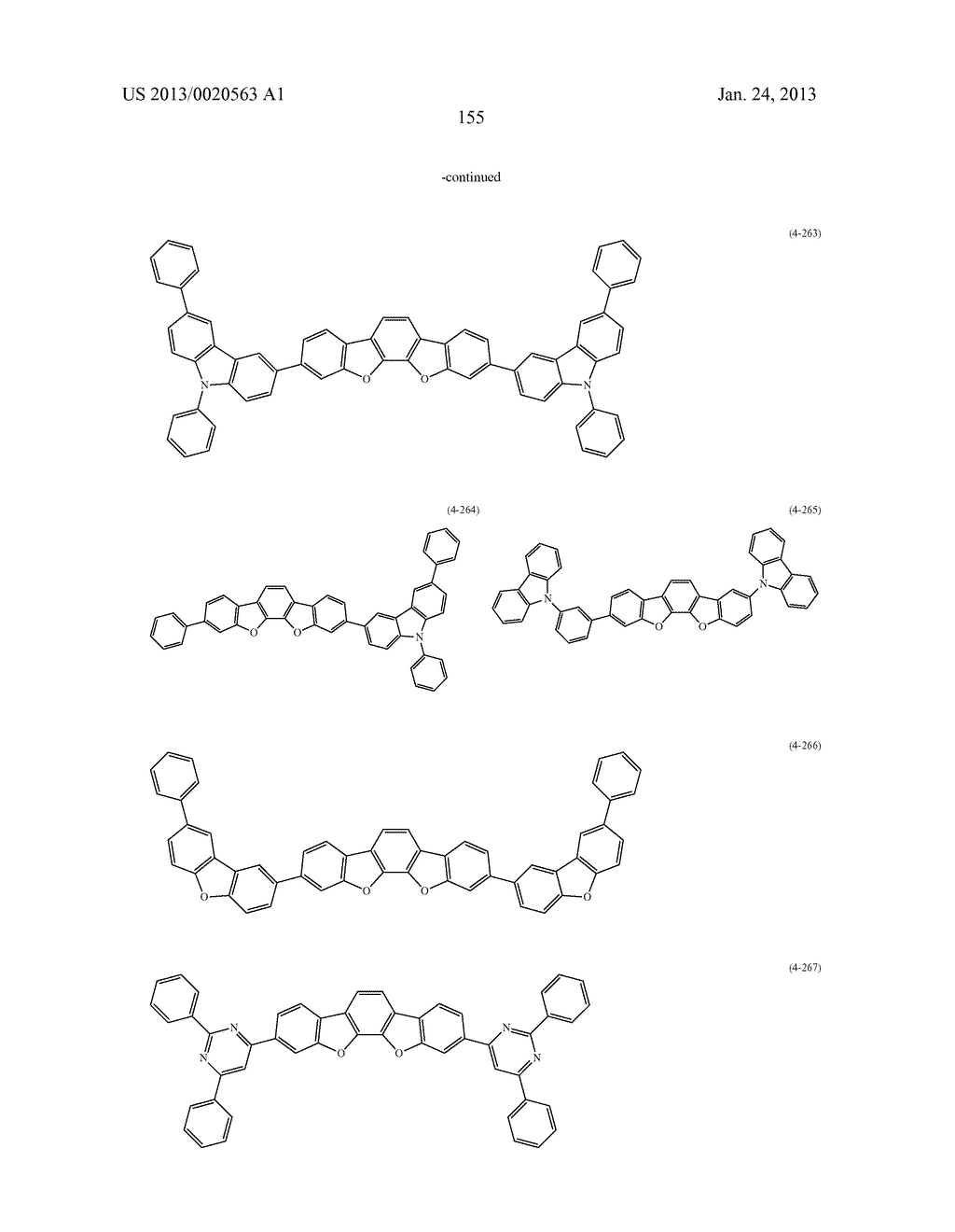 POLYCYCLIC COMPOUNDS AND ORGANIC ELECTROLUMINESCENCE DEVICE EMPLOYING THE     SAME - diagram, schematic, and image 156