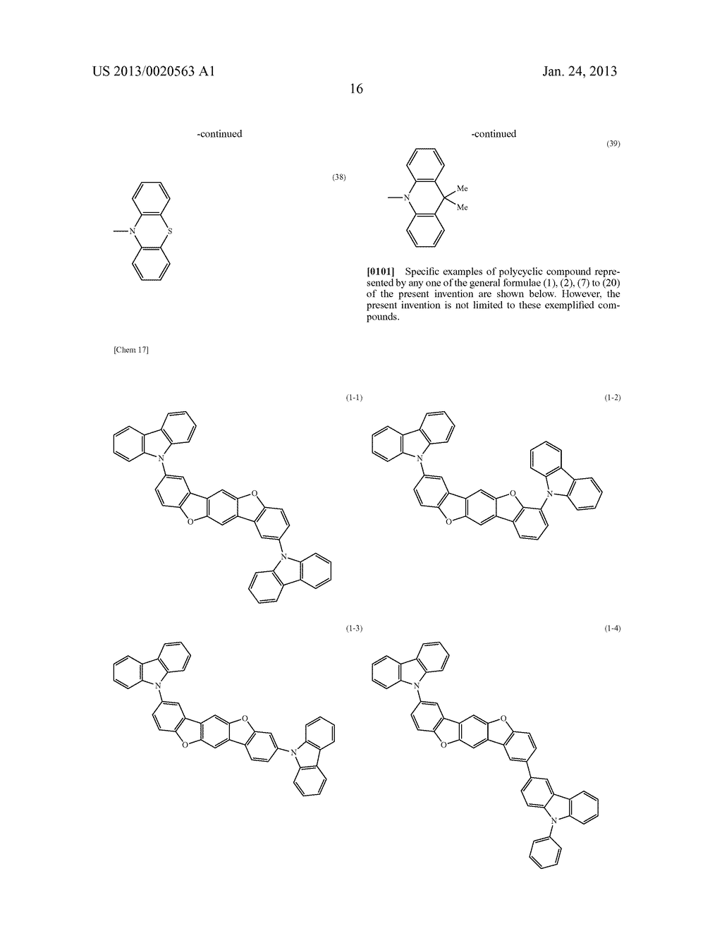 POLYCYCLIC COMPOUNDS AND ORGANIC ELECTROLUMINESCENCE DEVICE EMPLOYING THE     SAME - diagram, schematic, and image 17