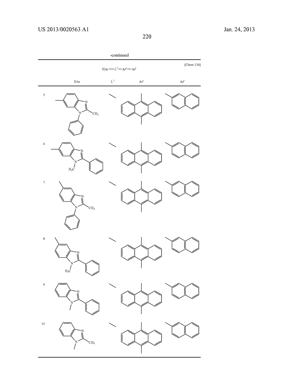 POLYCYCLIC COMPOUNDS AND ORGANIC ELECTROLUMINESCENCE DEVICE EMPLOYING THE     SAME - diagram, schematic, and image 221