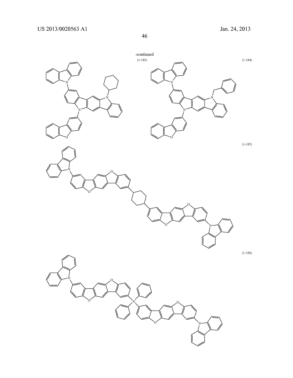 POLYCYCLIC COMPOUNDS AND ORGANIC ELECTROLUMINESCENCE DEVICE EMPLOYING THE     SAME - diagram, schematic, and image 47