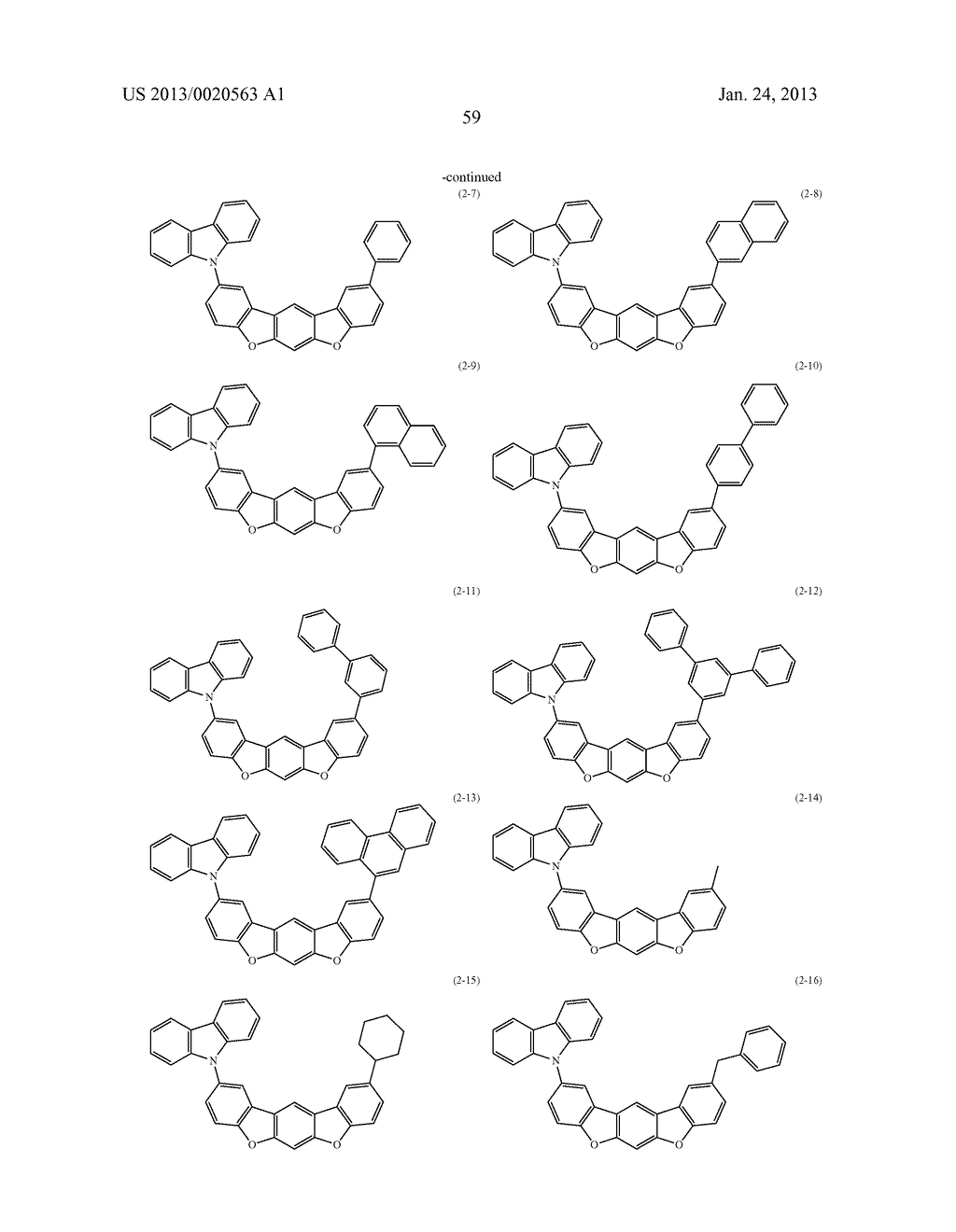 POLYCYCLIC COMPOUNDS AND ORGANIC ELECTROLUMINESCENCE DEVICE EMPLOYING THE     SAME - diagram, schematic, and image 60