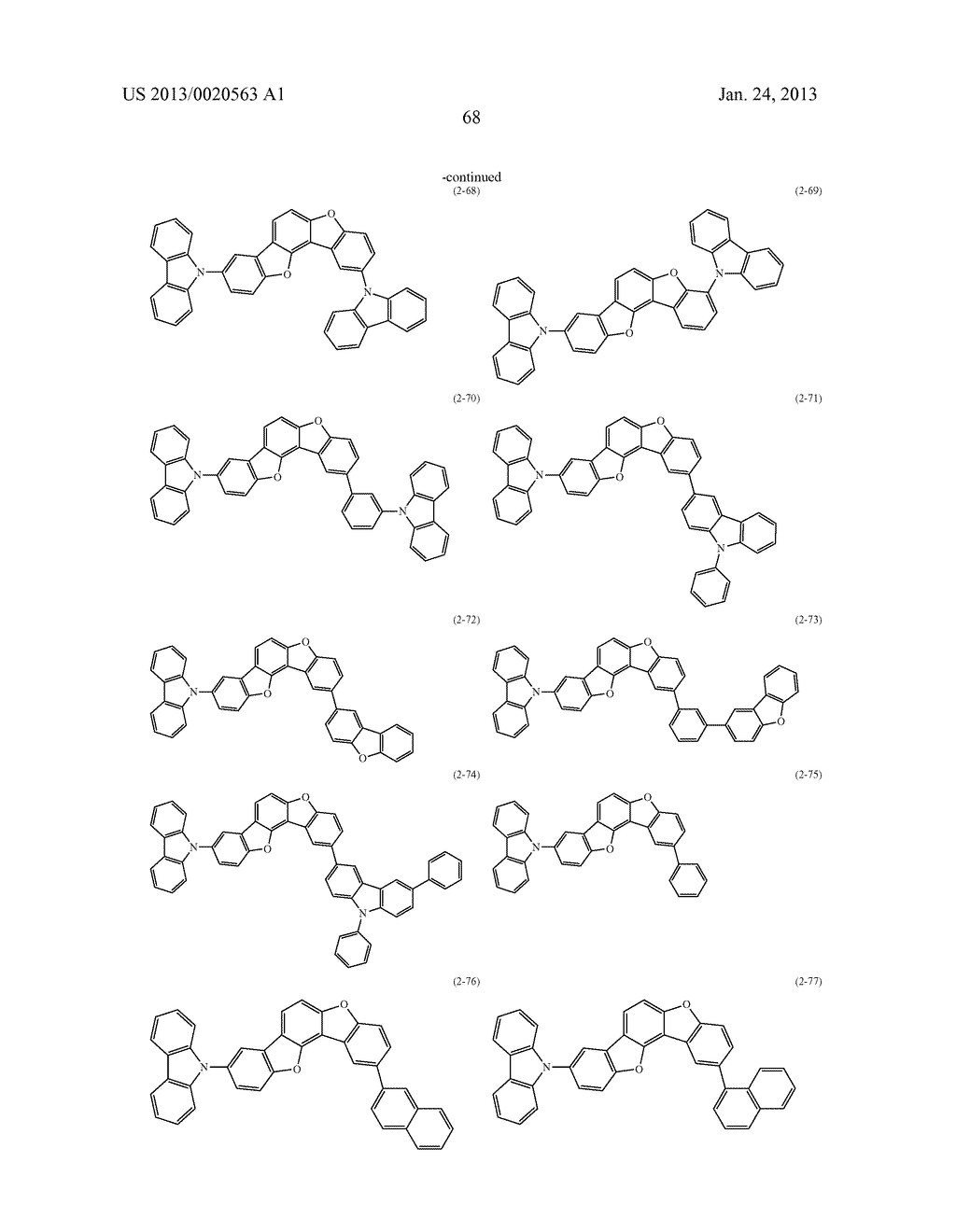 POLYCYCLIC COMPOUNDS AND ORGANIC ELECTROLUMINESCENCE DEVICE EMPLOYING THE     SAME - diagram, schematic, and image 69