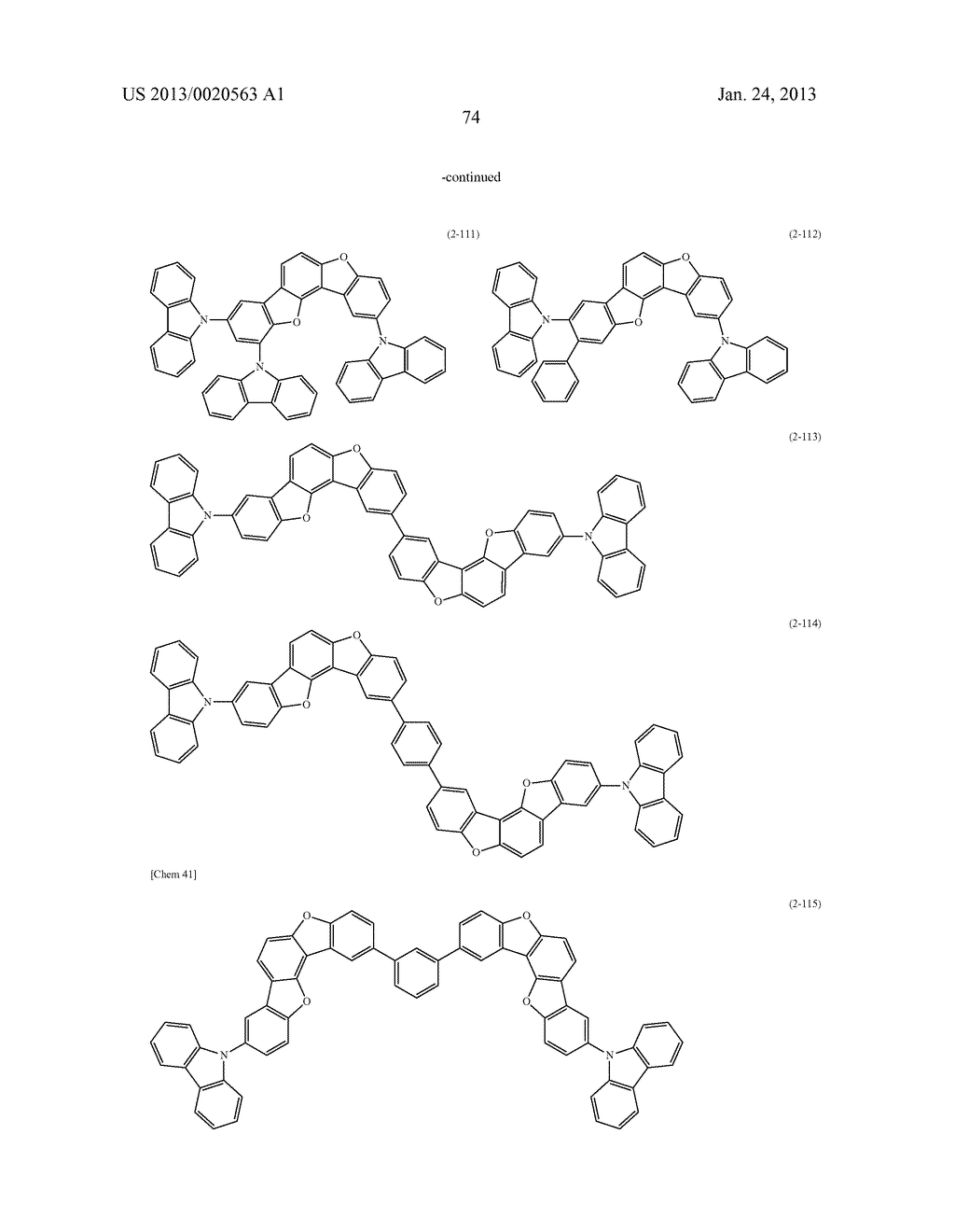 POLYCYCLIC COMPOUNDS AND ORGANIC ELECTROLUMINESCENCE DEVICE EMPLOYING THE     SAME - diagram, schematic, and image 75