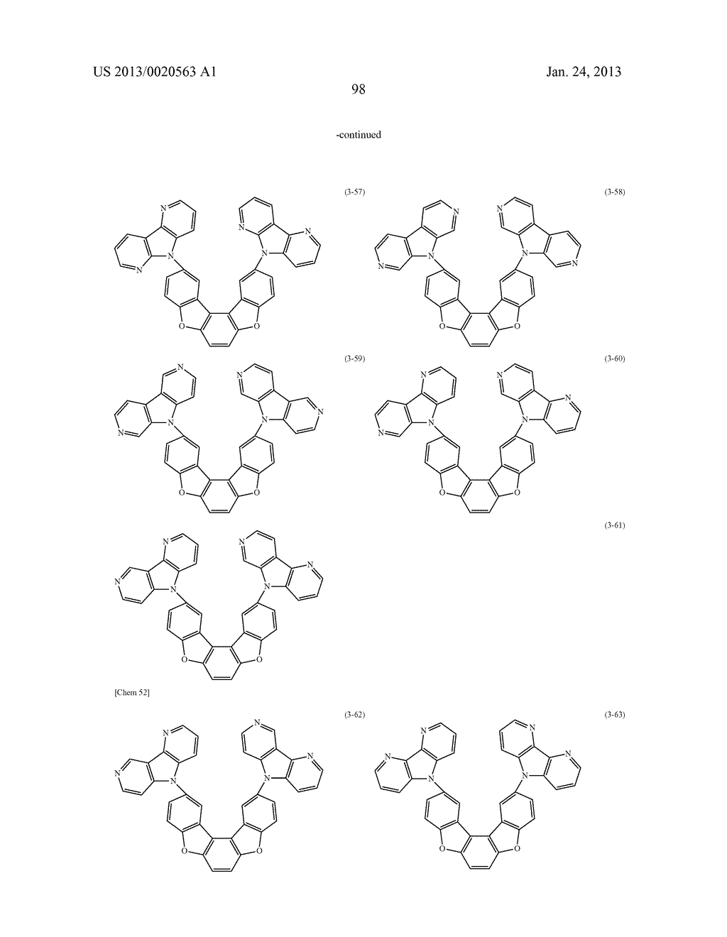 POLYCYCLIC COMPOUNDS AND ORGANIC ELECTROLUMINESCENCE DEVICE EMPLOYING THE     SAME - diagram, schematic, and image 99