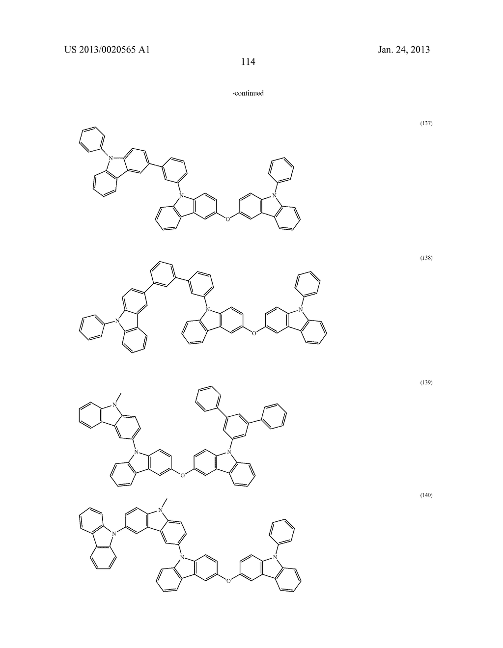 MATERIAL FOR ORGANIC ELECTROLUMINESCENT ELEMENT, AND ORGANIC     ELECTROLUMINESCENT ELEMENT USING SAME - diagram, schematic, and image 115