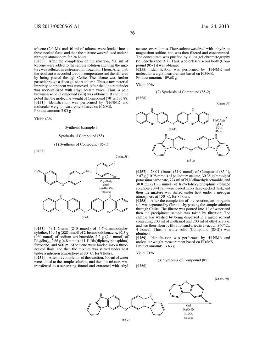 MATERIAL FOR ORGANIC ELECTROLUMINESCENT ELEMENT, AND ORGANIC     ELECTROLUMINESCENT ELEMENT USING SAME - diagram, schematic, and image 77