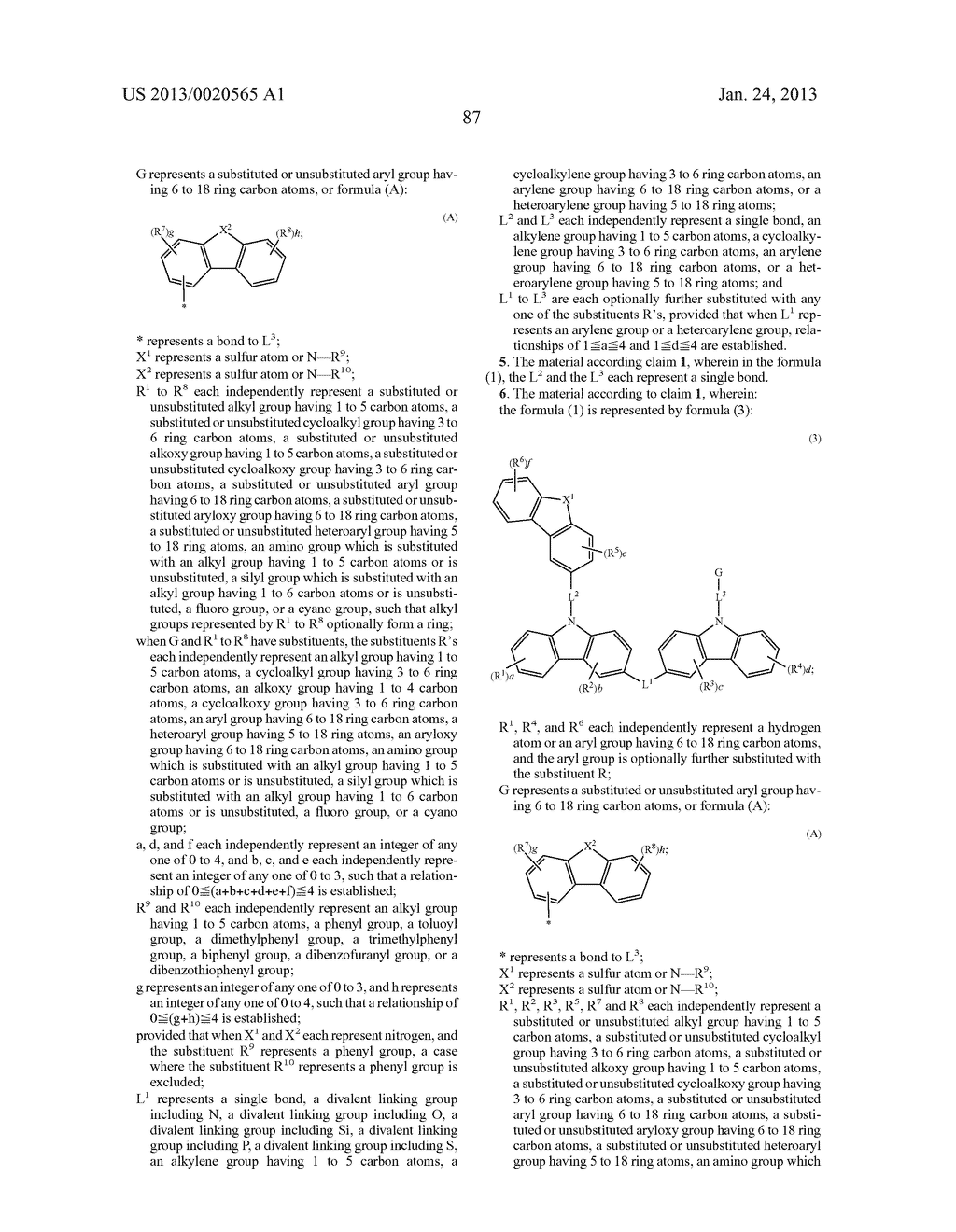 MATERIAL FOR ORGANIC ELECTROLUMINESCENT ELEMENT, AND ORGANIC     ELECTROLUMINESCENT ELEMENT USING SAME - diagram, schematic, and image 88