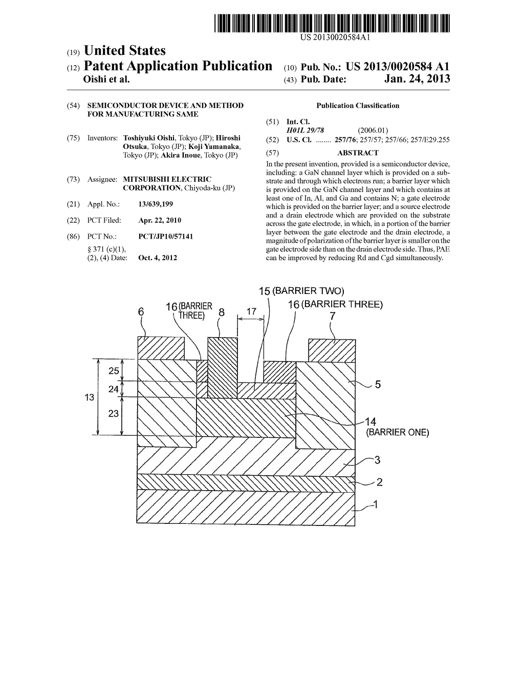 SEMICONDUCTOR DEVICE AND METHOD FOR MANUFACTURING SAME - diagram, schematic, and image 01