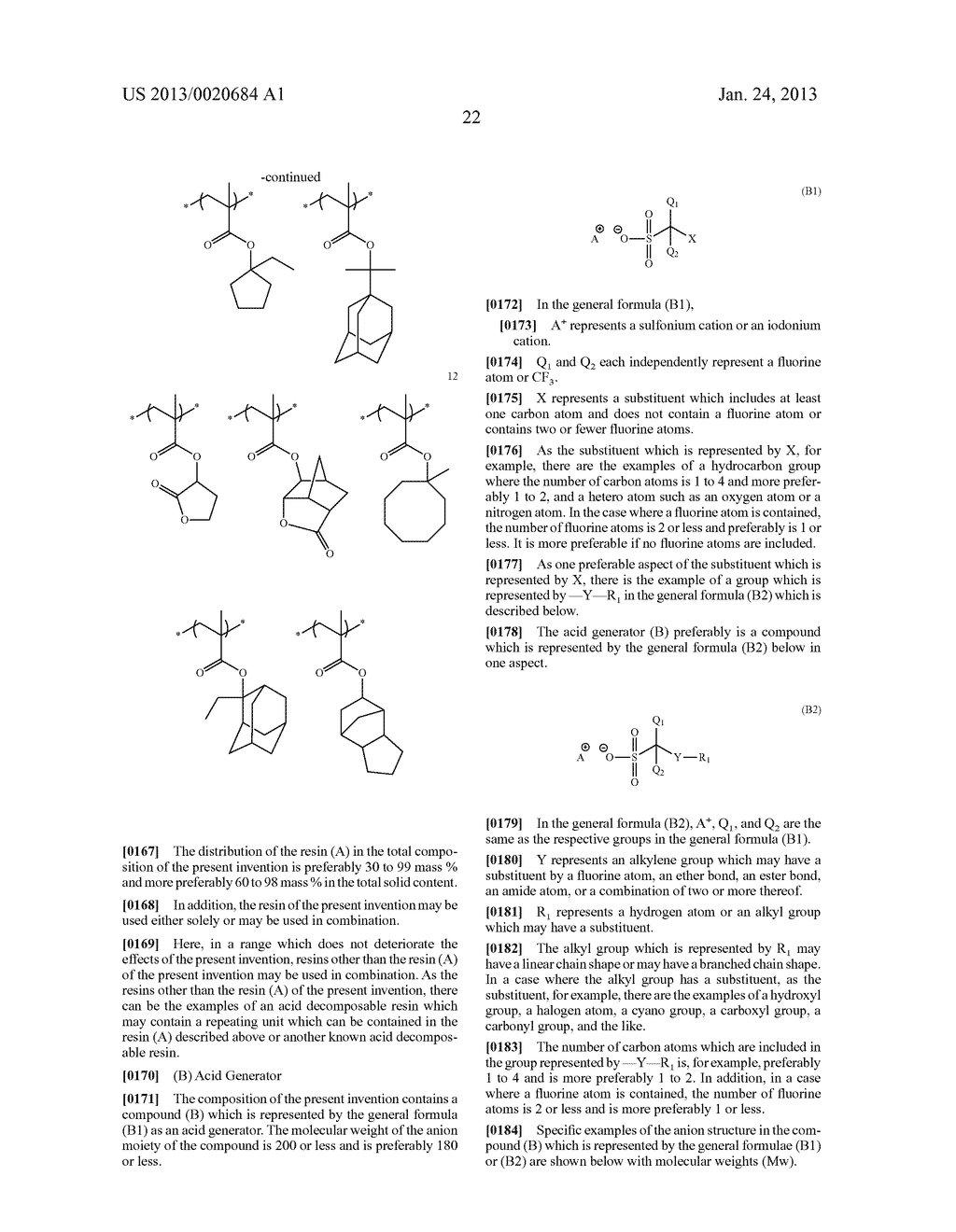 ACTINIC RAY-SENSITIVE OR RADIATION-SENSITIVE RESIN COMPOSITION, AND     ACTINIC RAY-SENSITIVE OR RADIATION-SENSITIVE FILM AND PATTERN FORMING     METHOD USING THE SAME - diagram, schematic, and image 23