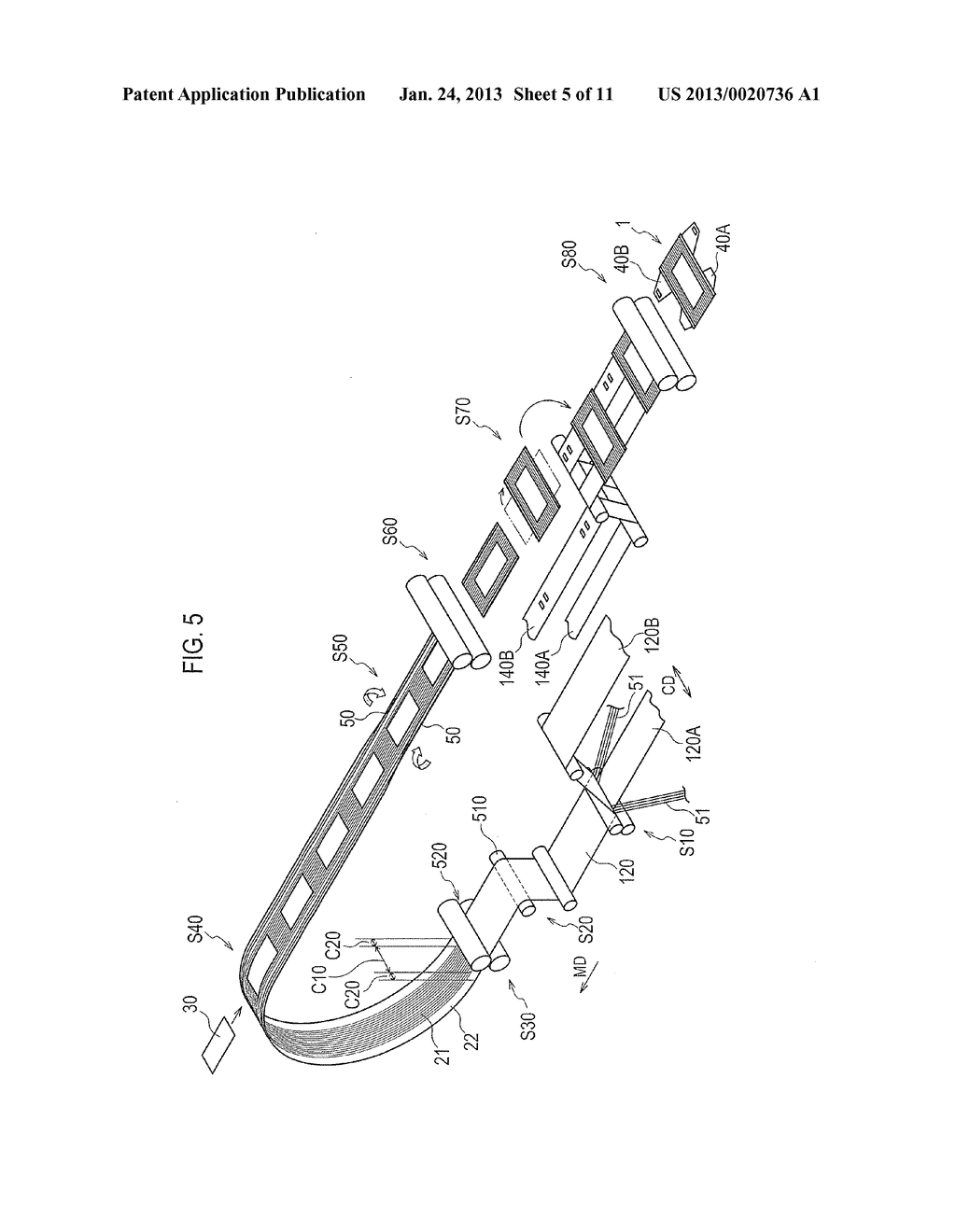 STRETCHING APPARATUS AND METHOD OF MANUFACTURING ABSORBENT ARTICLE - diagram, schematic, and image 06