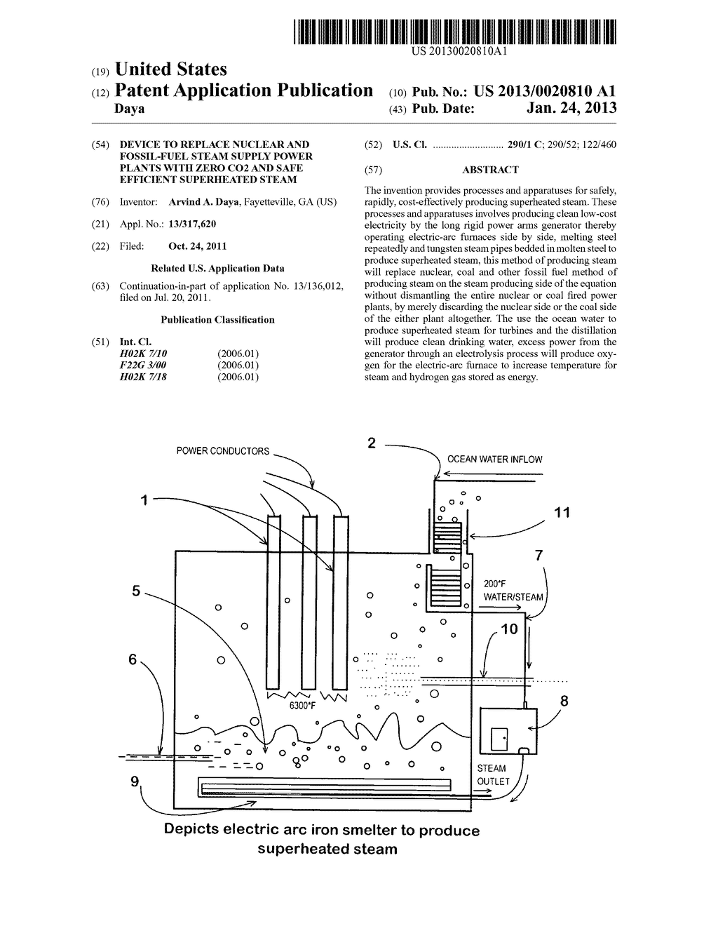 Device to replace nuclear and fossil-fuel steam supply power plants with     zero CO2 and safe efficient superheated steam - diagram, schematic, and image 01