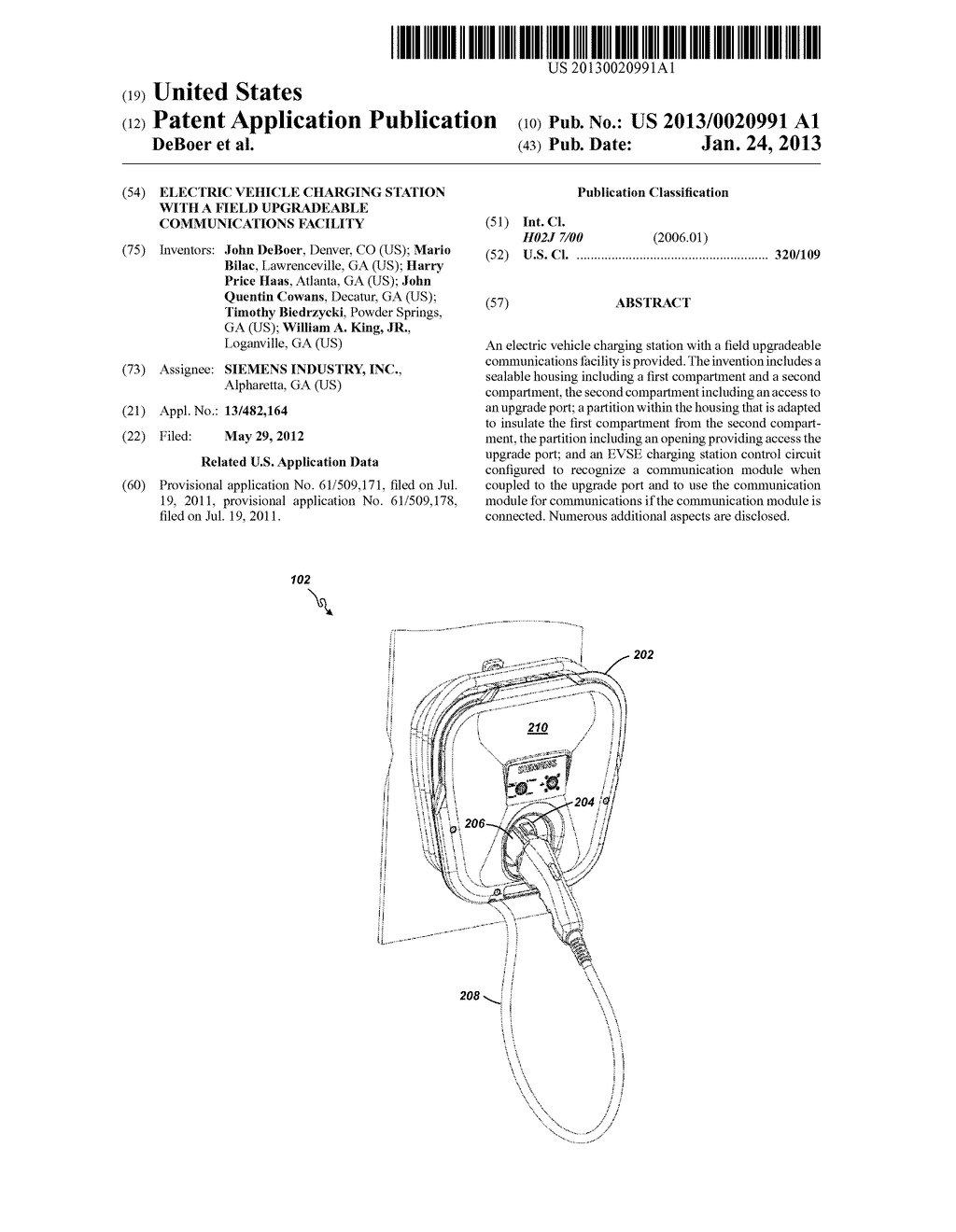 ELECTRIC VEHICLE CHARGING STATION WITH A FIELD UPGRADEABLE COMMUNICATIONS     FACILITY - diagram, schematic, and image 01