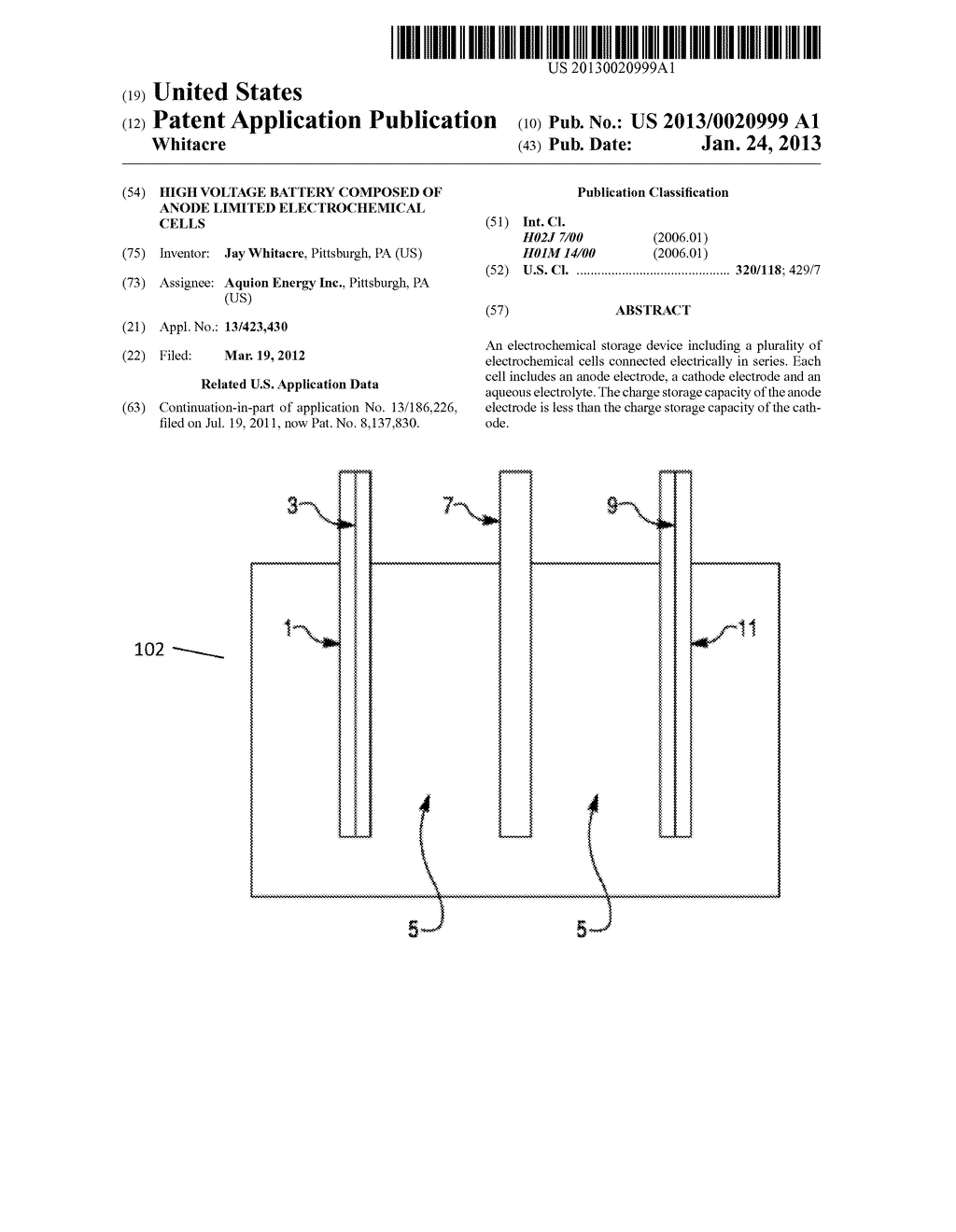 High Voltage Battery Composed of Anode Limited Electrochemical Cells - diagram, schematic, and image 01