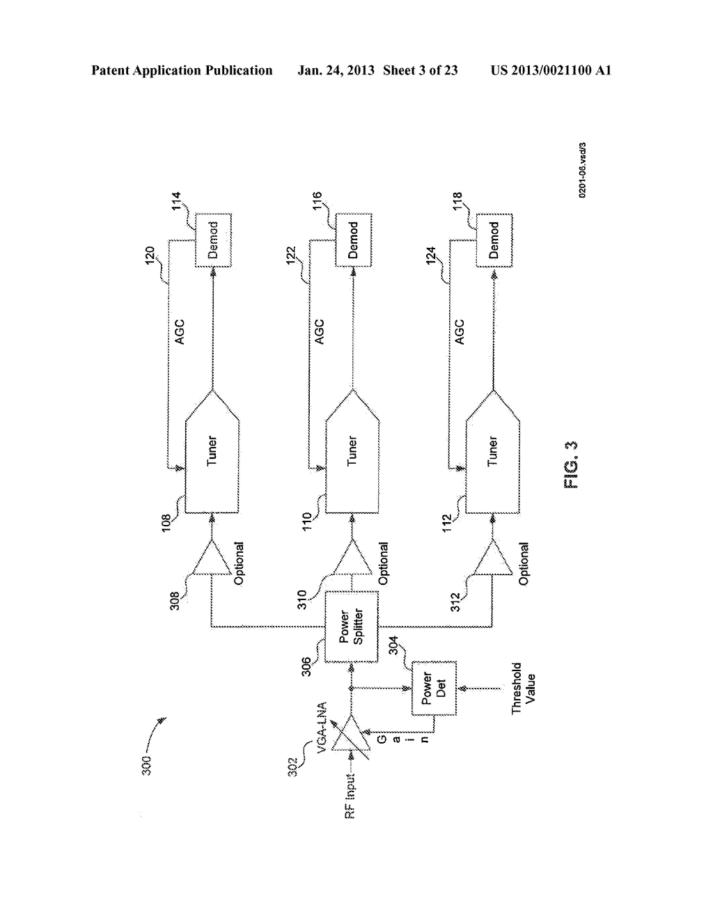Method and System for Multiple Tuner Application Using a Low Noise     Broadband Distribution Amplifier - diagram, schematic, and image 04