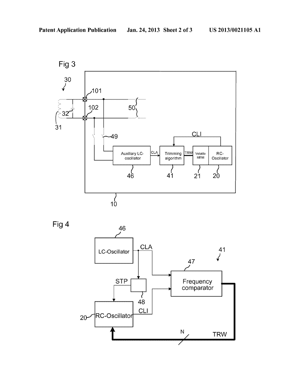 INTEGRATED CIRCUIT WITH AN INTERNAL RC-OSCILLATOR AND METHOD FOR     CALIBRATING AN RC-OSCILLATOR - diagram, schematic, and image 03