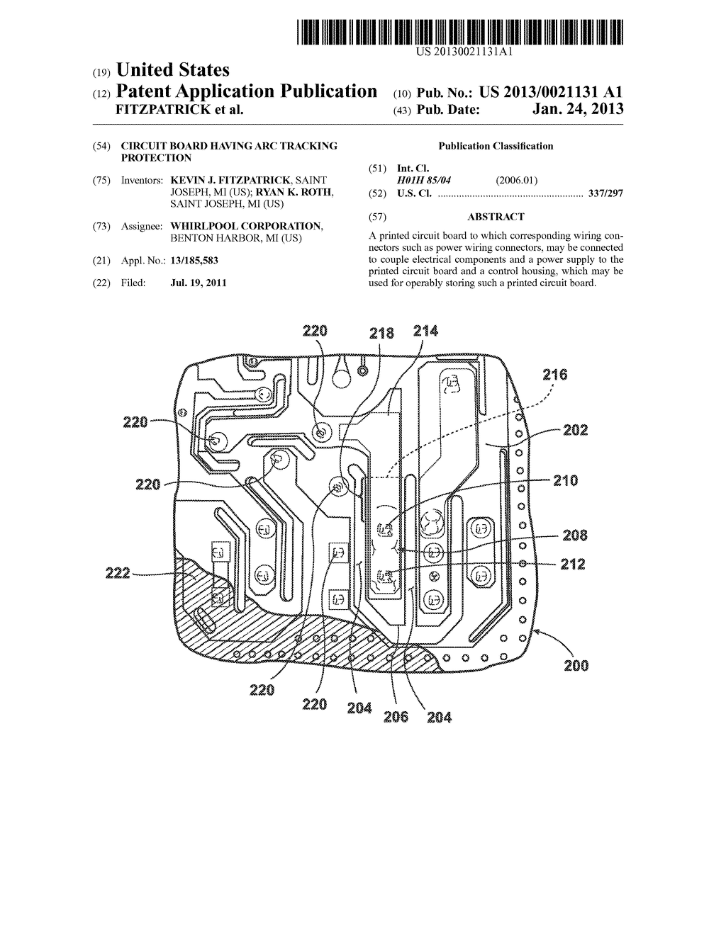 CIRCUIT BOARD HAVING ARC TRACKING PROTECTION - diagram, schematic, and image 01