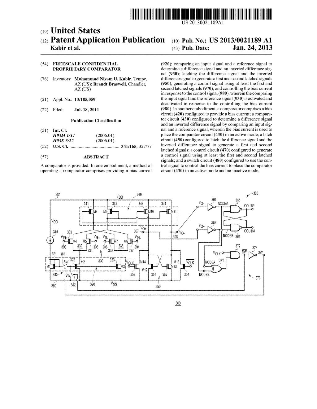 Freescale confidential proprietary comparator - diagram, schematic, and image 01