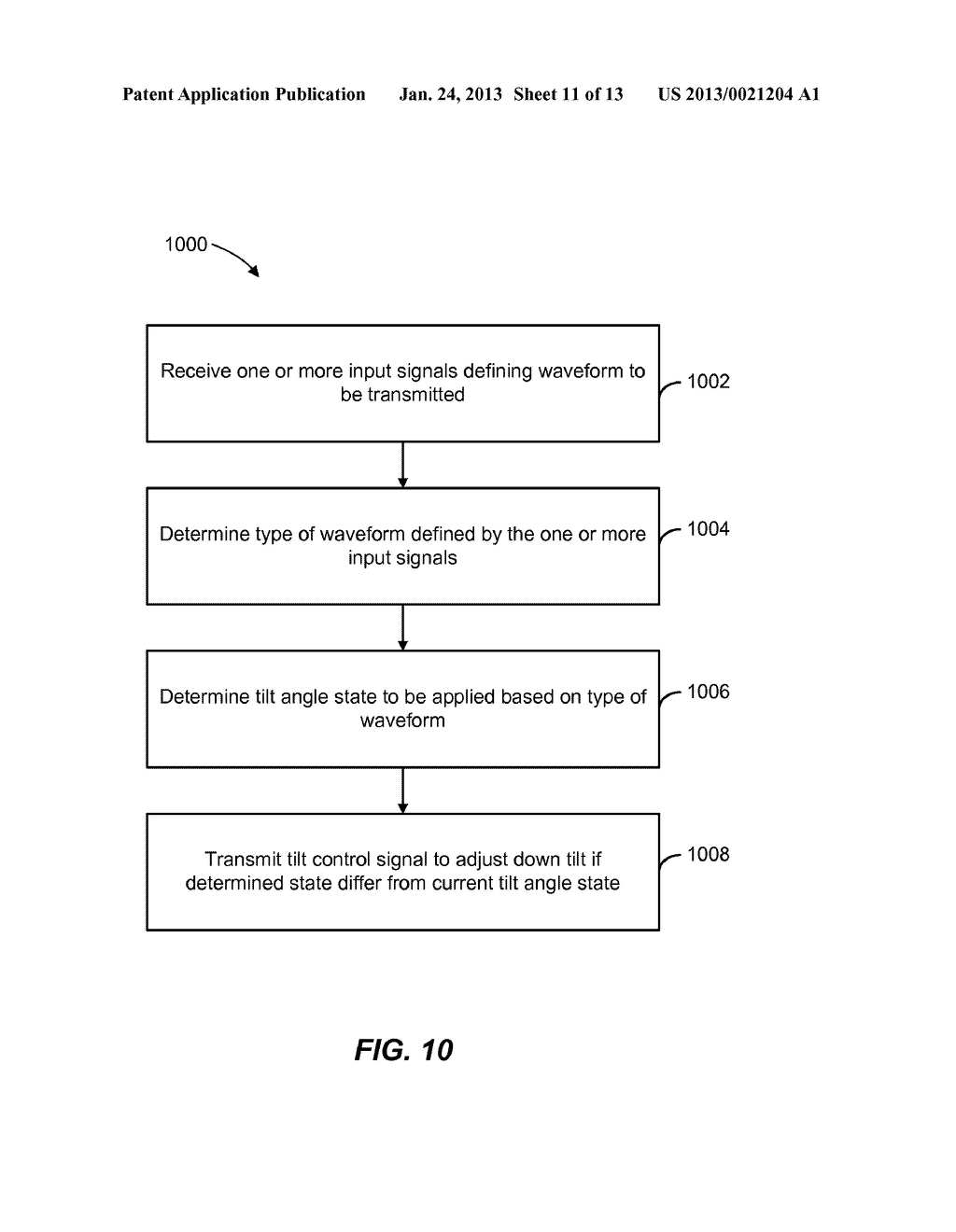 APPARATUS AND METHOD FOR WIRELESS NETWORK ENHANCEMENT VIA VARIABLE DOWN     TILT - diagram, schematic, and image 12