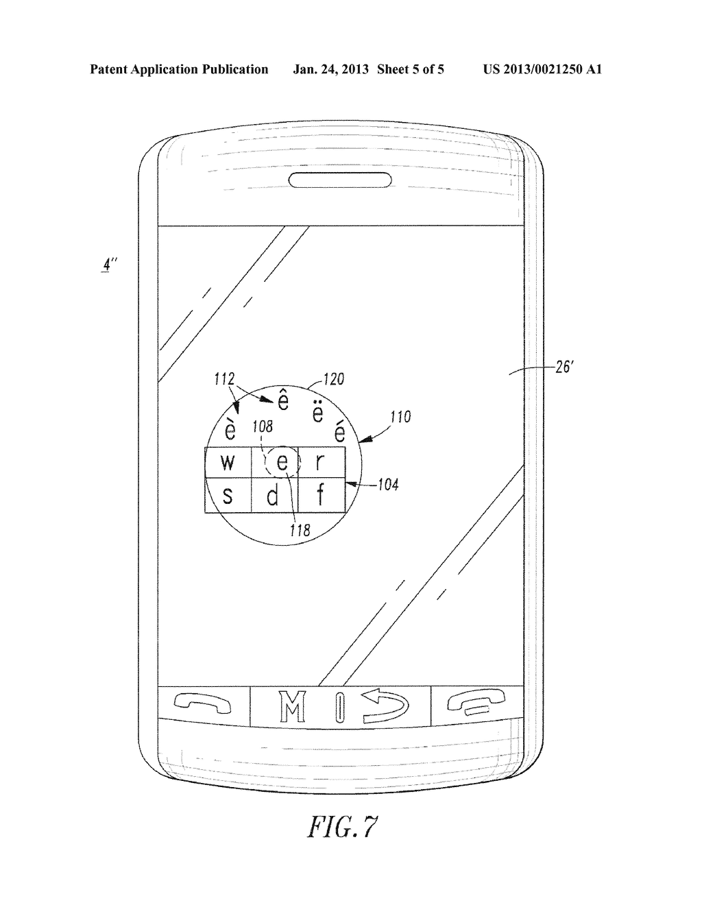 METHOD AND HANDHELD ELECTRONIC DEVICE FOR DISPLAYING AND SELECTING     DIACRITICS - diagram, schematic, and image 06