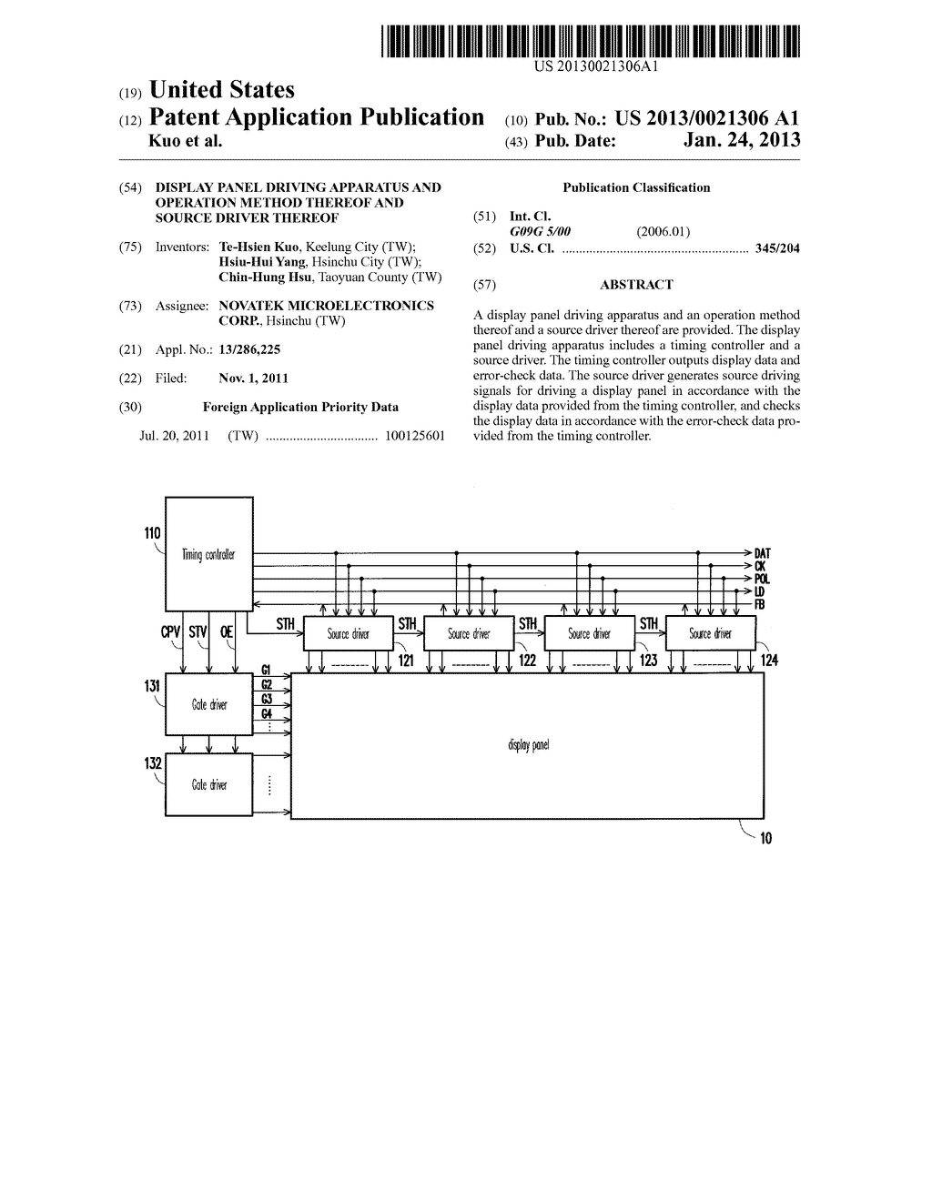 DISPLAY PANEL DRIVING APPARATUS AND OPERATION METHOD THEREOF AND SOURCE     DRIVER THEREOF - diagram, schematic, and image 01