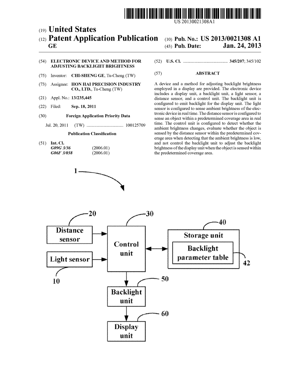 ELECTRONIC DEVICE AND METHOD FOR ADJUSTING BACKLIGHT BRIGHTNESS - diagram, schematic, and image 01