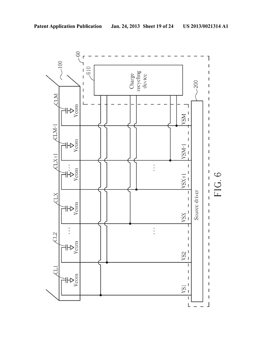 CHARGE RECYCLING DEVICE AND PANEL DRIVING APPARATUS AND DRIVING METHOD     USING THE SAME - diagram, schematic, and image 20