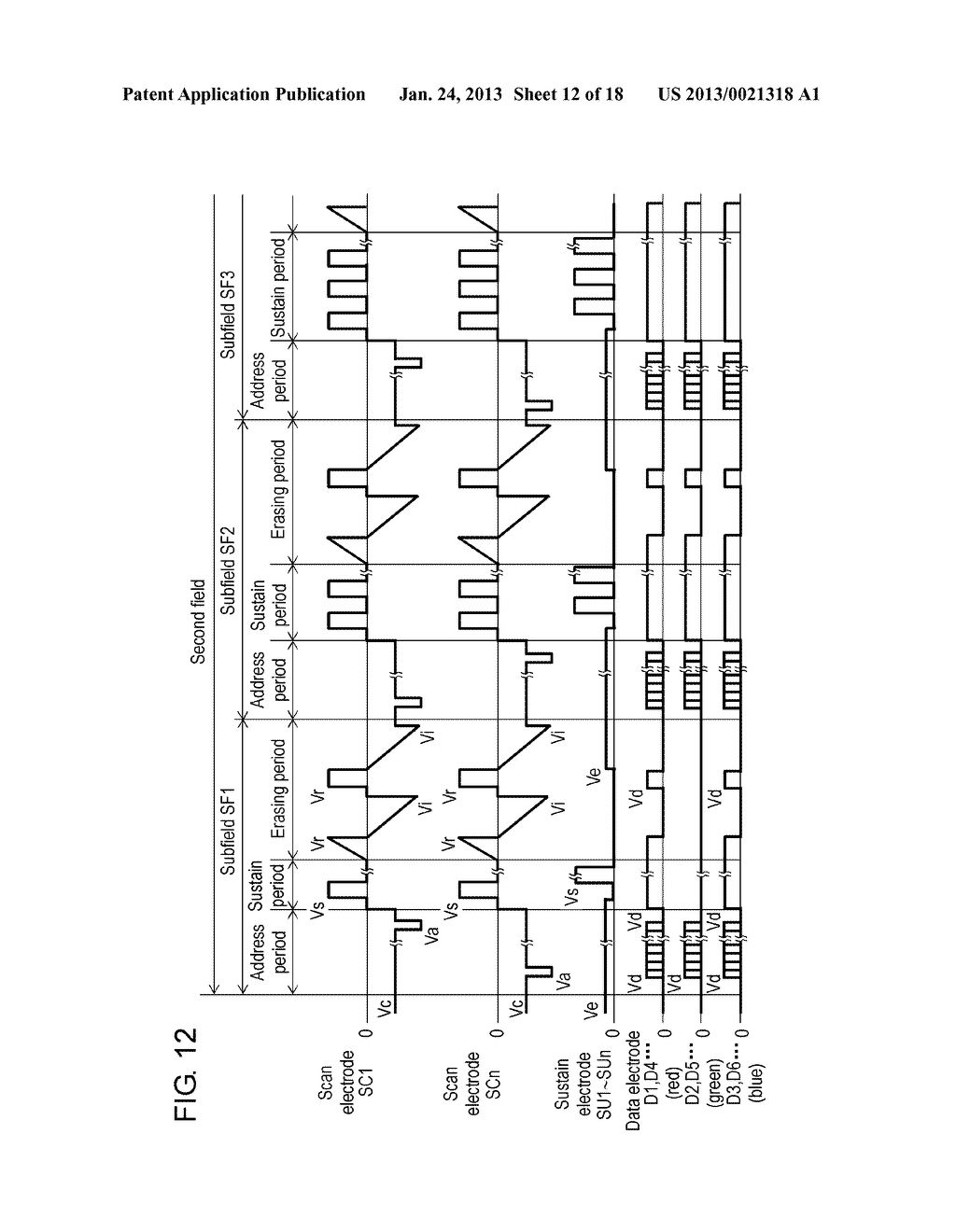 METHOD FOR DRIVING PLASMA DISPLAY PANEL AND PLASMA DISPLAY DEVICE - diagram, schematic, and image 13