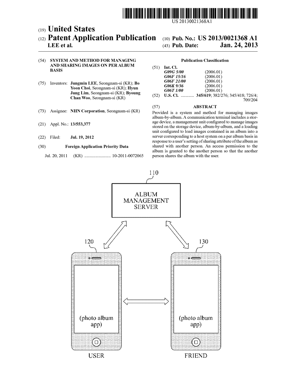 SYSTEM AND METHOD FOR MANAGING AND SHARING IMAGES ON PER ALBUM BASIS - diagram, schematic, and image 01