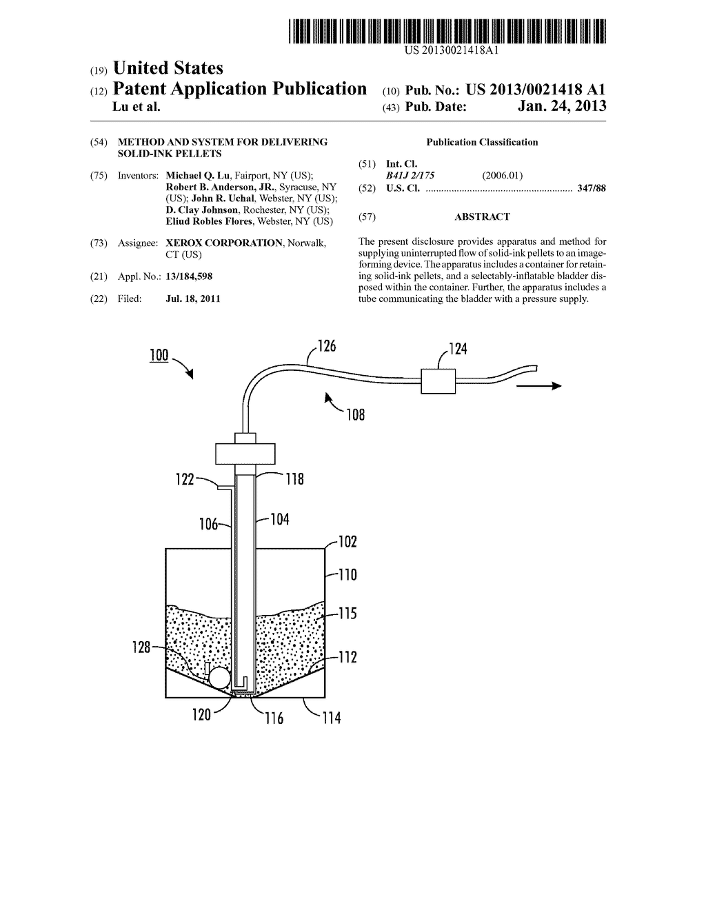 METHOD AND SYSTEM FOR DELIVERING SOLID-INK PELLETS - diagram, schematic, and image 01