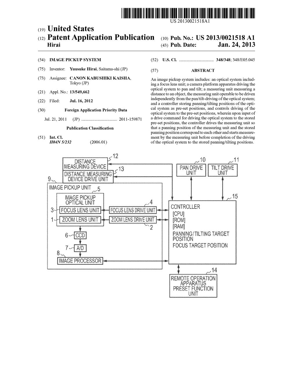 IMAGE PICKUP SYSTEM - diagram, schematic, and image 01