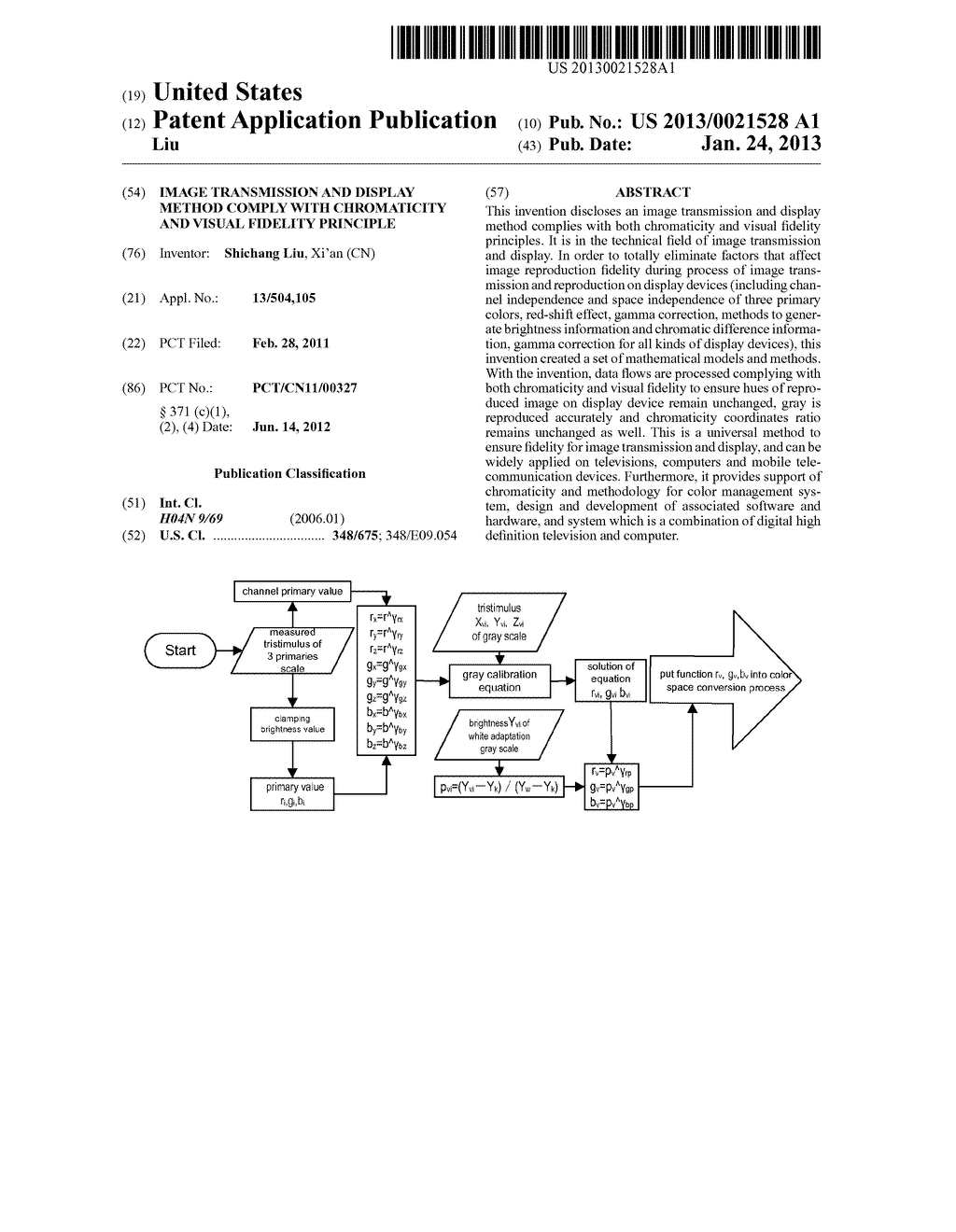 Image Transmission and Display Method Comply with Chromaticity and Visual     Fidelity Principle - diagram, schematic, and image 01