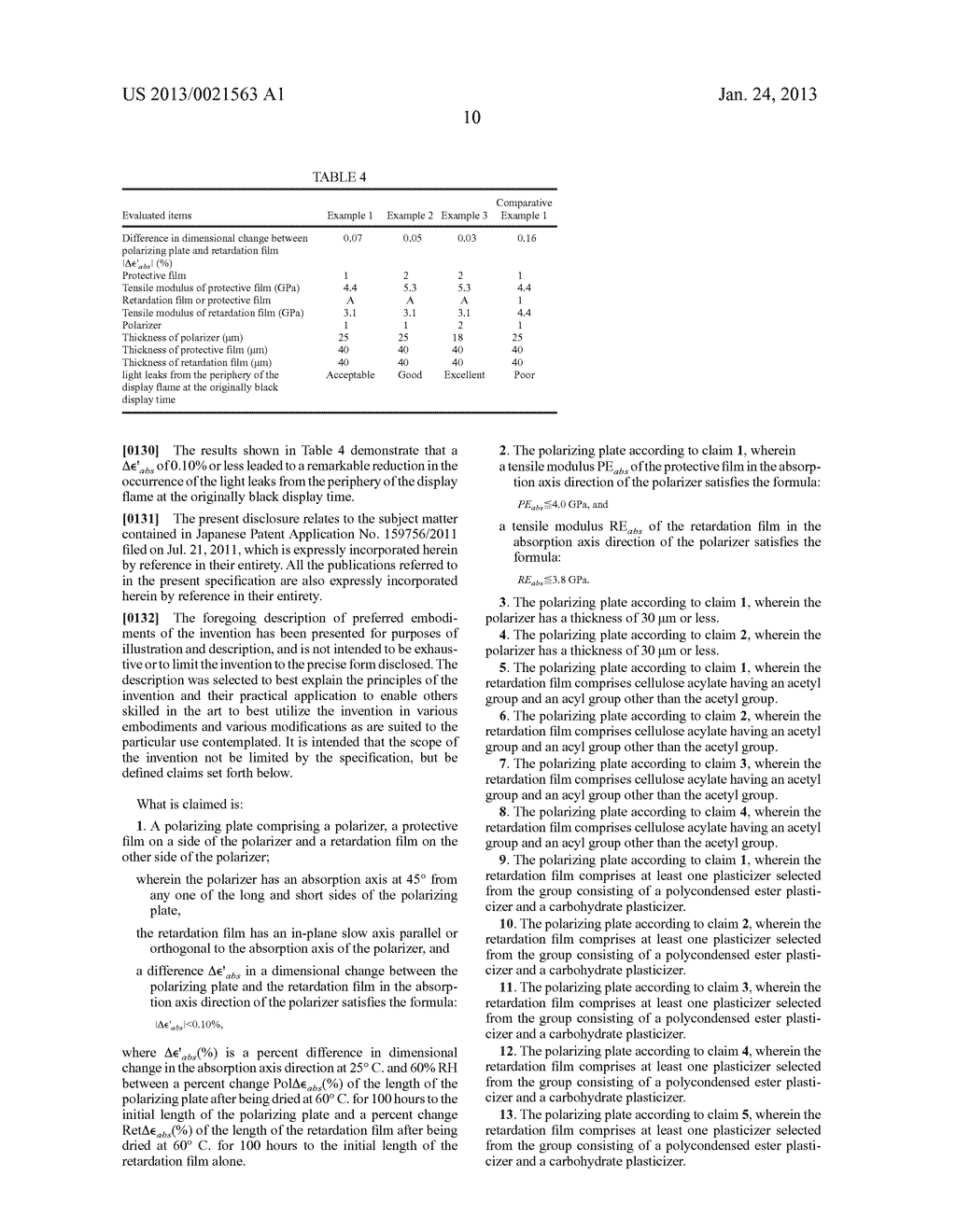 POLARIZING PLATE AND TN-TYPE LIQUID CRYSTAL DISPLAY INCLUDING THE SAME - diagram, schematic, and image 12