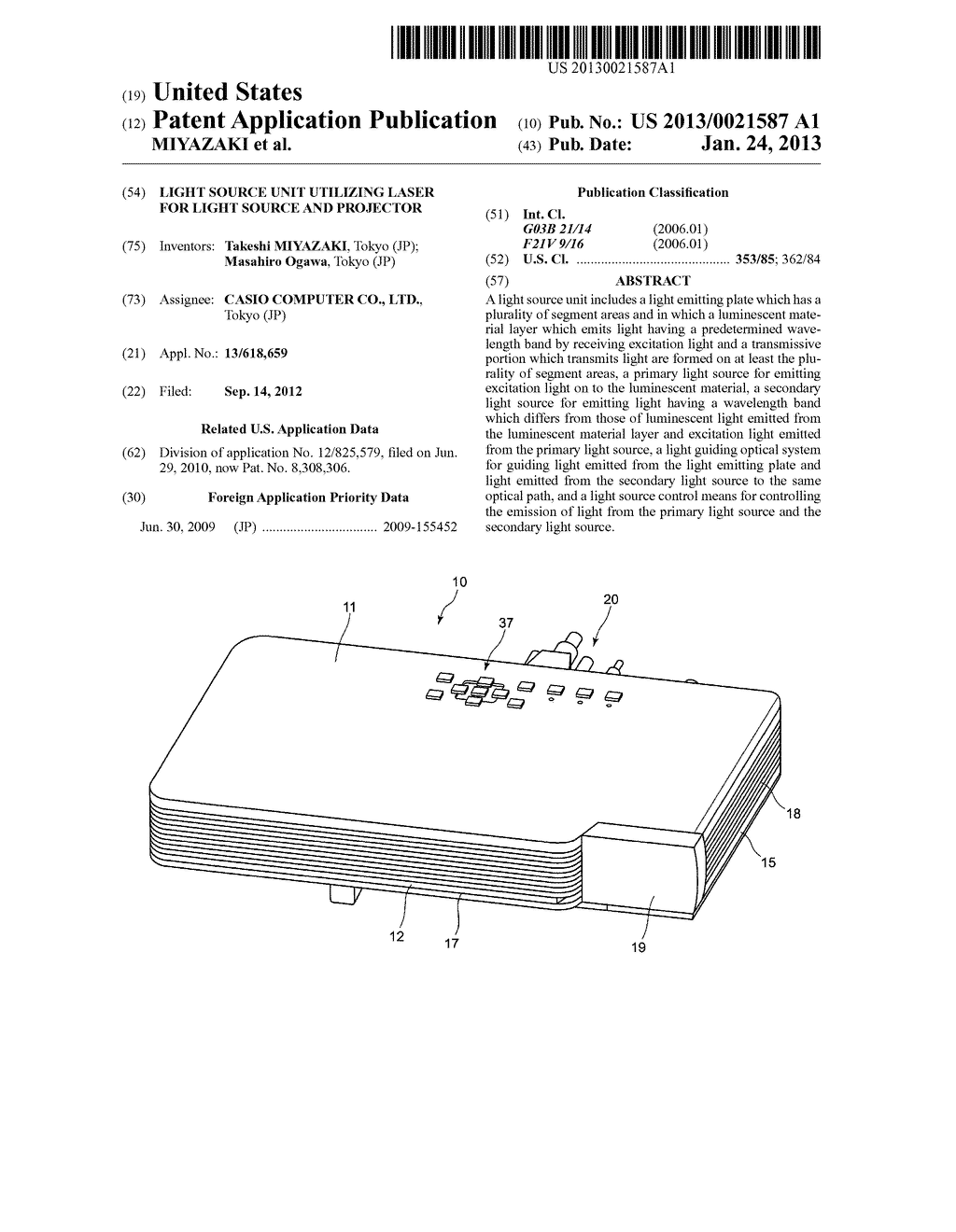 LIGHT SOURCE UNIT UTILIZING LASER FOR LIGHT SOURCE AND PROJECTOR - diagram, schematic, and image 01