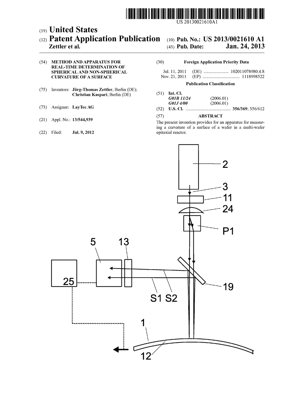 Method and apparatus for real-time determination of spherical and     non-spherical curvature of a surface - diagram, schematic, and image 01