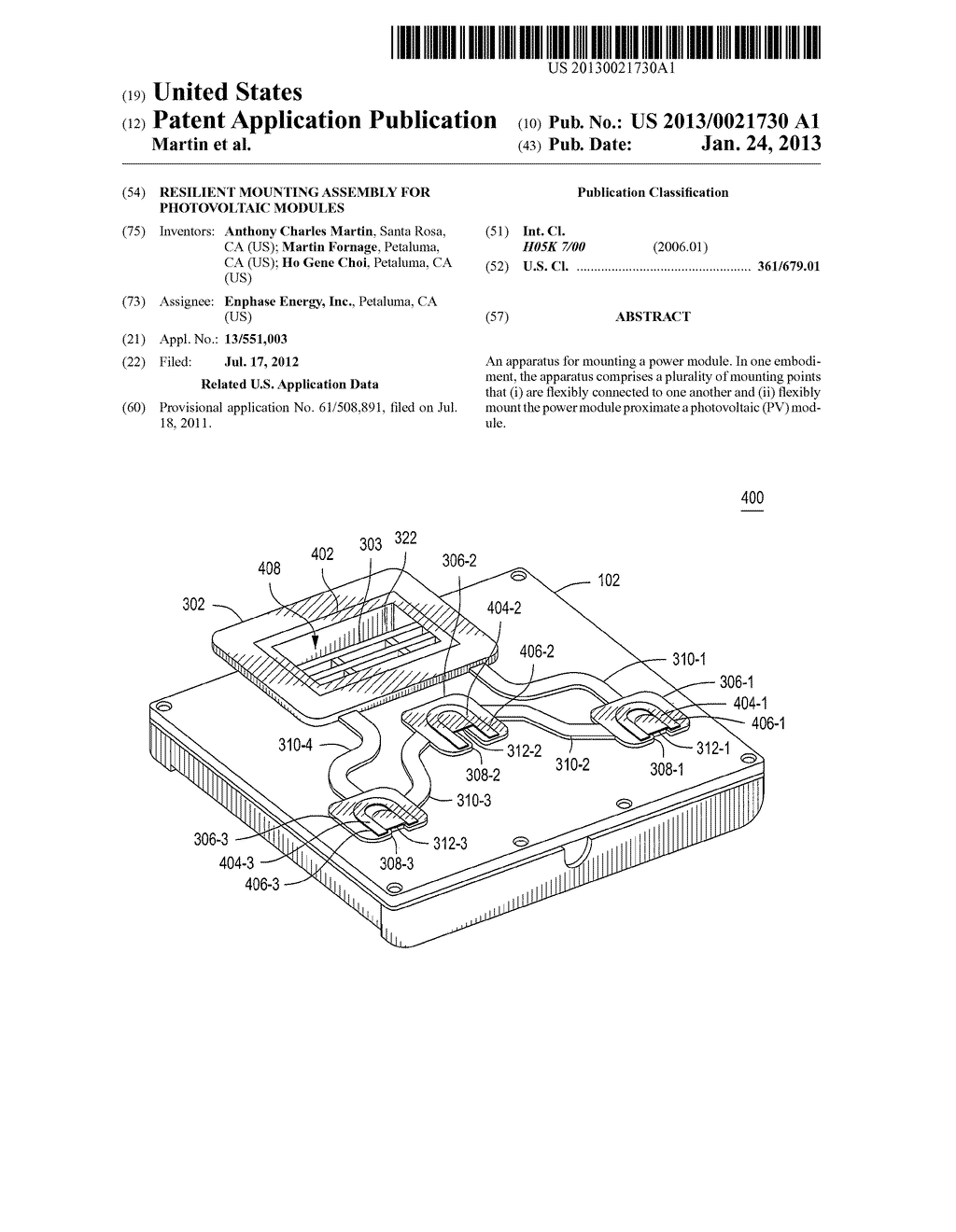 RESILIENT MOUNTING ASSEMBLY FOR PHOTOVOLTAIC MODULES - diagram, schematic, and image 01