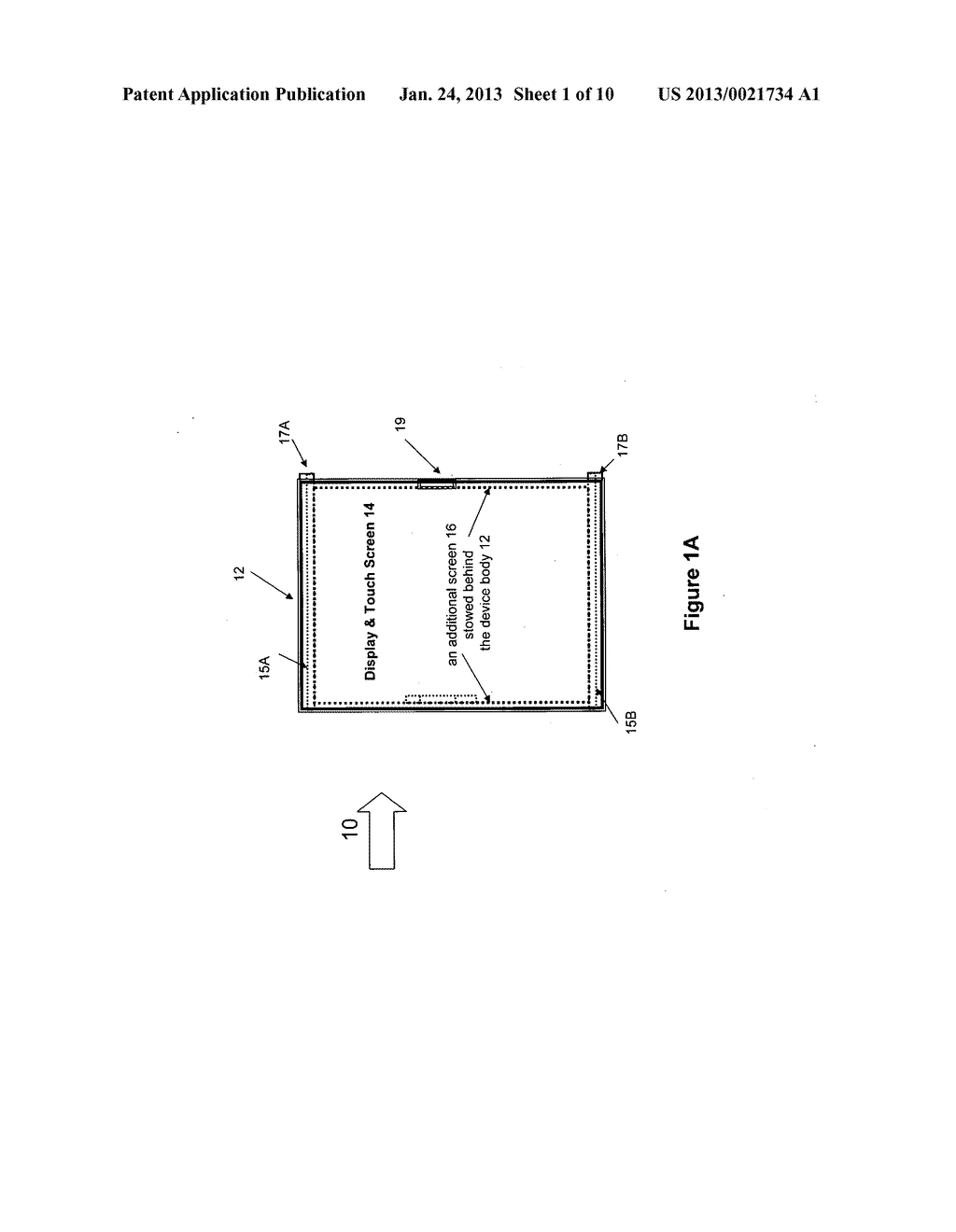 Apparatus and method for additional screen in a portable computing and     communication device - diagram, schematic, and image 02