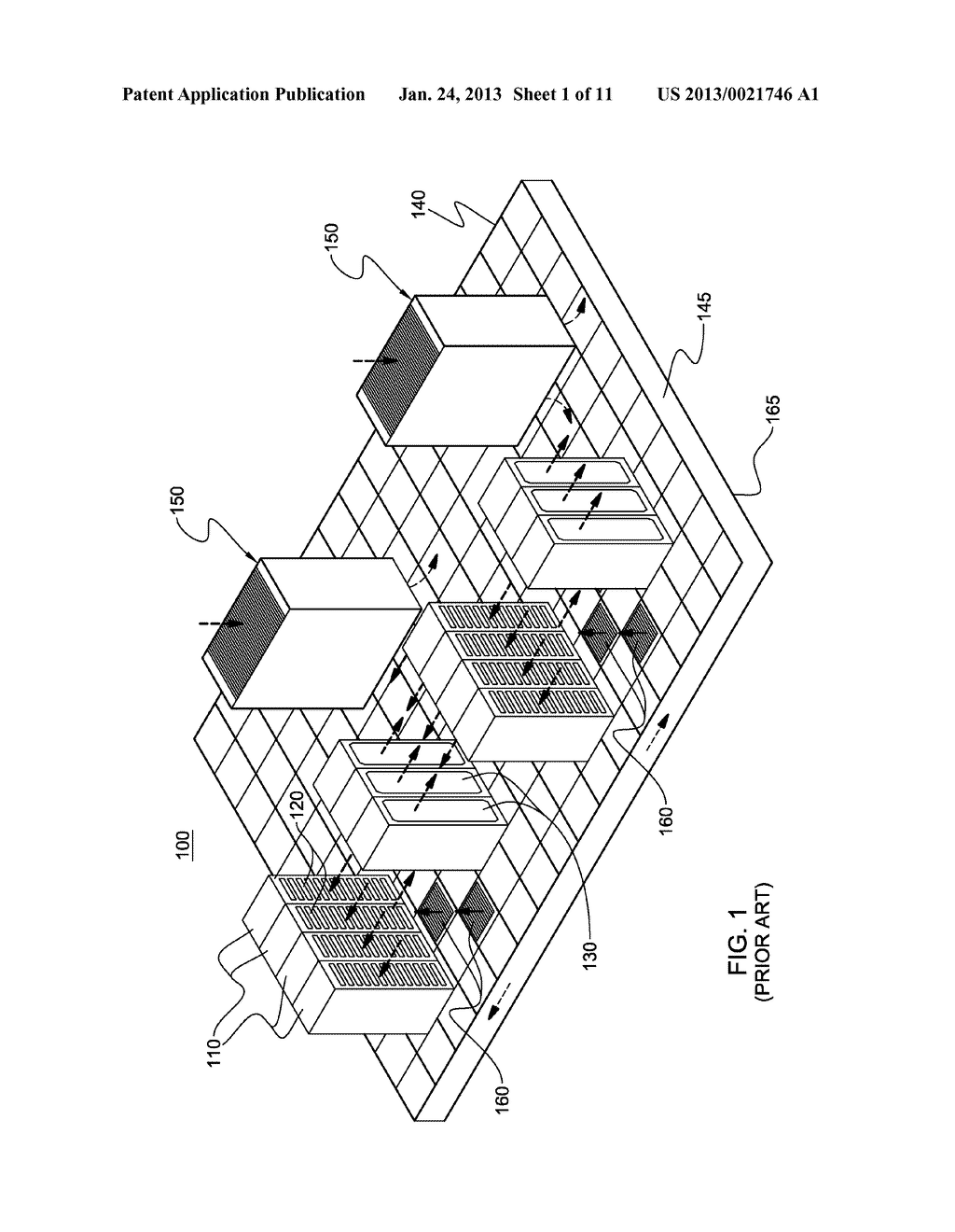 DATA CENTER COOLING WITH AN AIR-SIDE ECONOMIZER AND LIQUID-COOLED     ELECTRONICS RACK(S) - diagram, schematic, and image 02