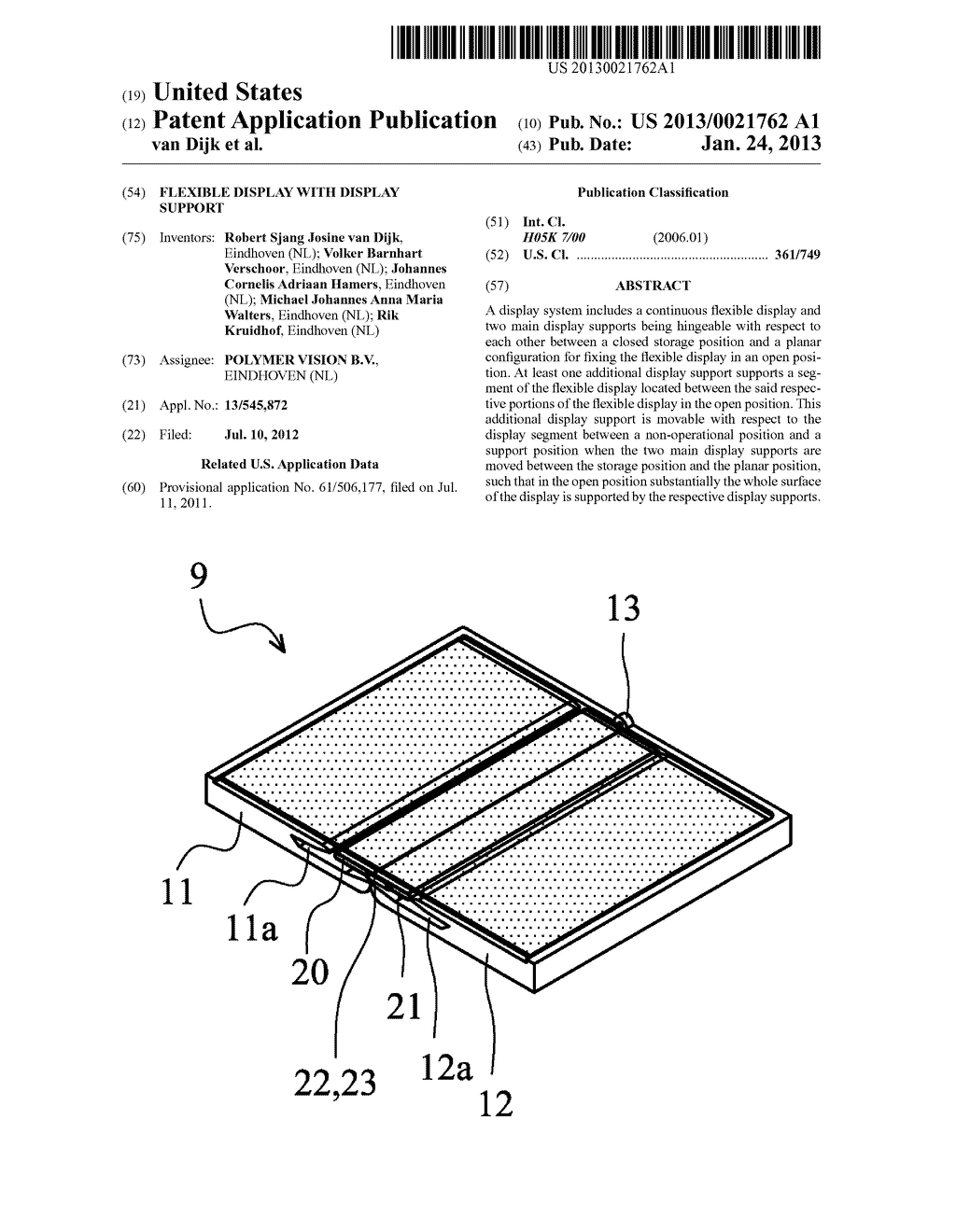 FLEXIBLE DISPLAY WITH DISPLAY SUPPORT - diagram, schematic, and image 01
