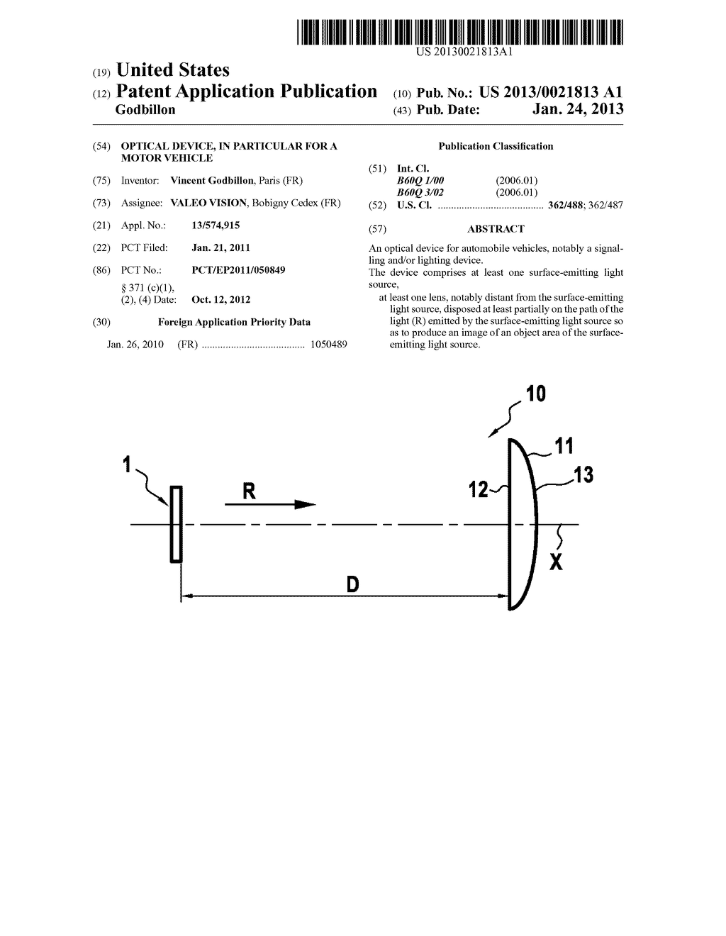 OPTICAL DEVICE, IN PARTICULAR FOR A MOTOR VEHICLE - diagram, schematic, and image 01