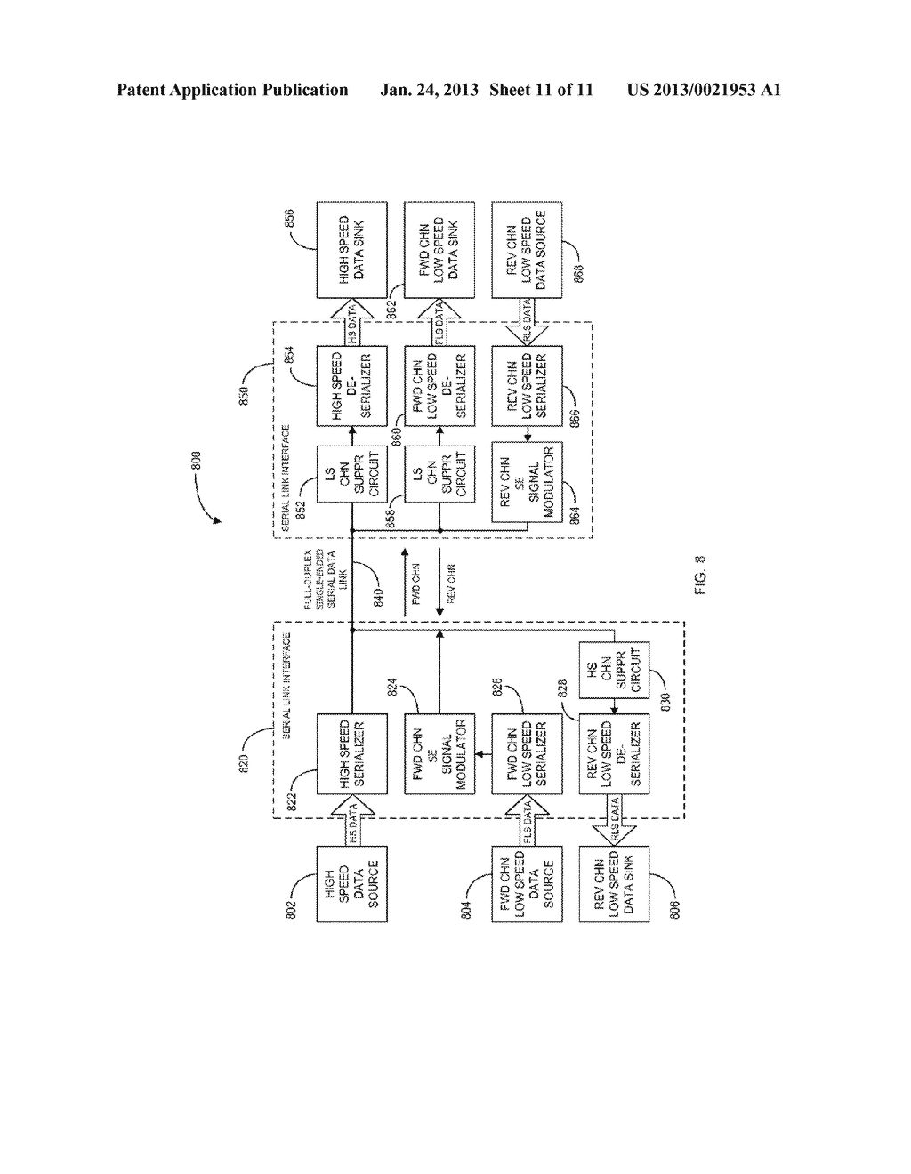 FULL-DUPLEX SINGLE-ENDED SERIAL LINK COMMUNICATION SYSTEM - diagram, schematic, and image 12