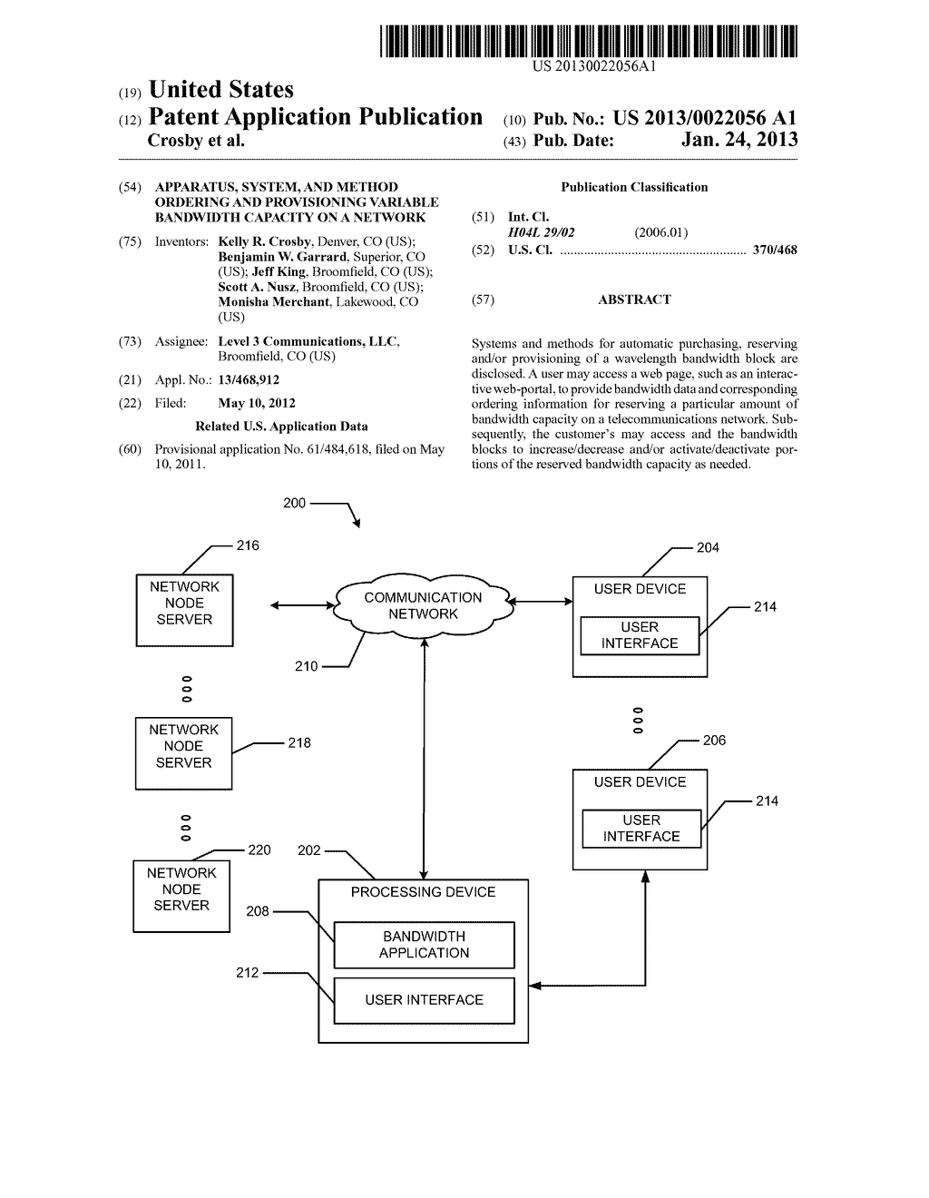 APPARATUS, SYSTEM, AND METHOD ORDERING AND PROVISIONING VARIABLE BANDWIDTH     CAPACITY ON A NETWORK - diagram, schematic, and image 01