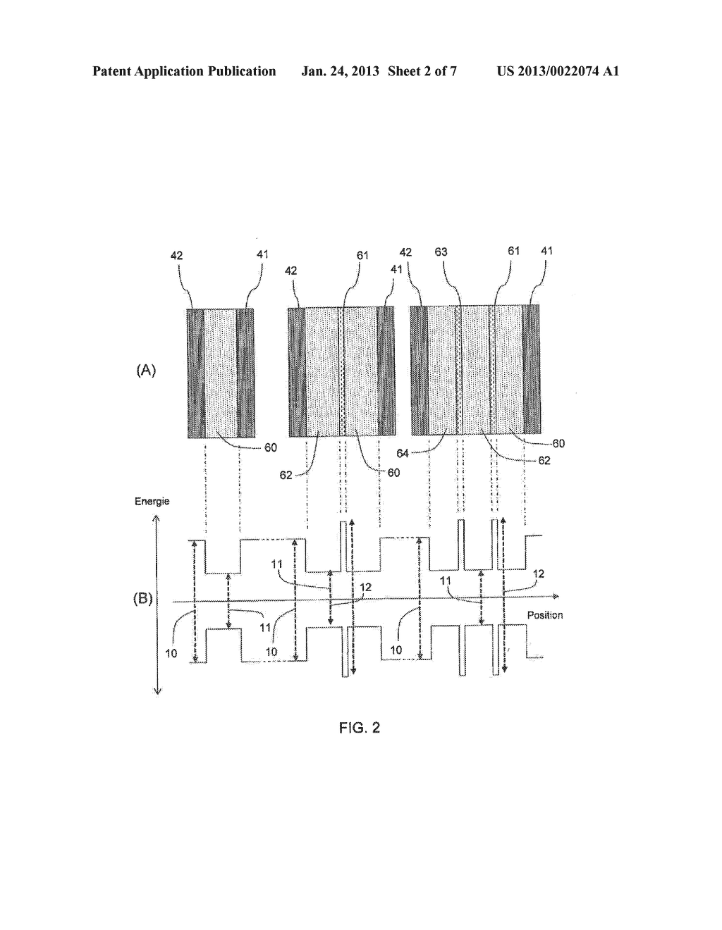 LASER EMISSION SYSTEMS, HETEROSTRUCTURE AND ACTIVE ZONE HAVING COUPLED     QUANTUM-WELLS, AND USE FOR 1.55 MM LASER EMISSION - diagram, schematic, and image 03