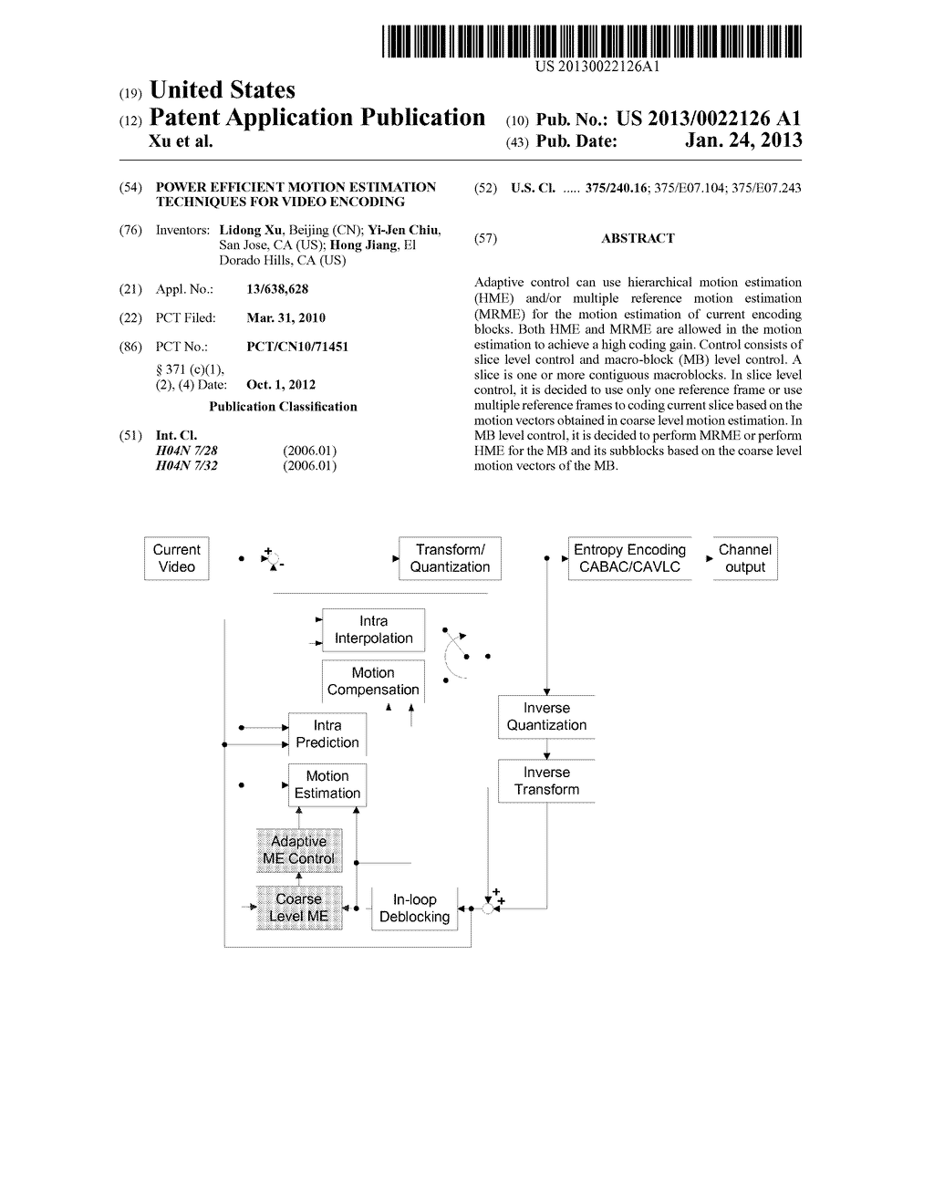 Power Efficient Motion Estimation Techniques for Video Encoding - diagram, schematic, and image 01